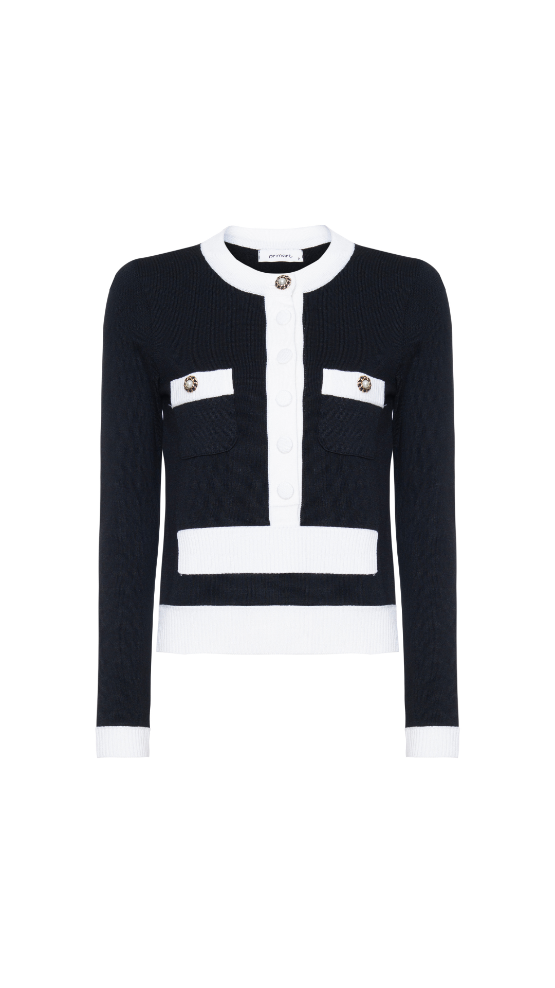 Blusa com botões Lúcia - Preto e Off White 