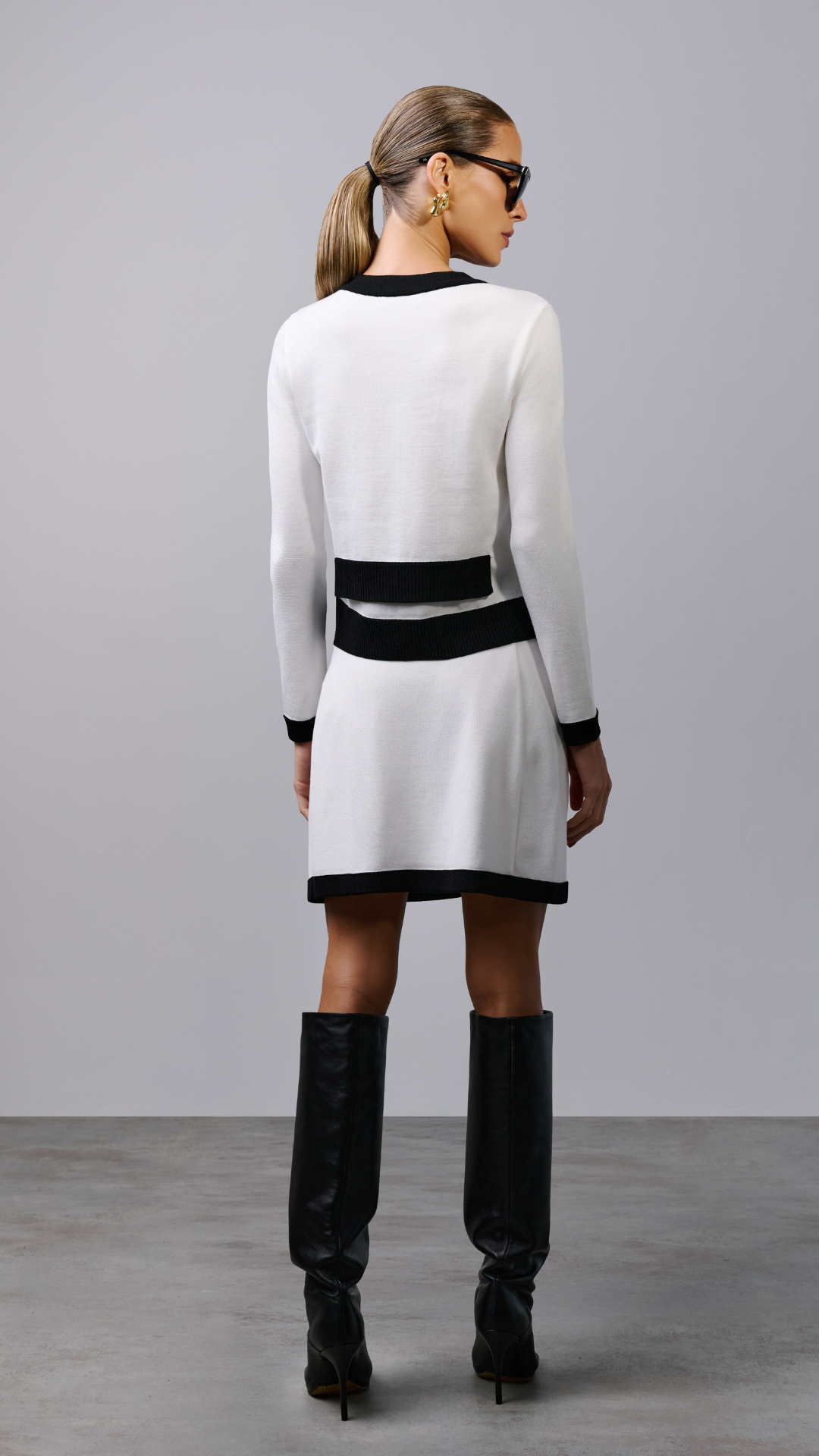 Saia com detalhe de bolso Lila - Off White e Preto 
