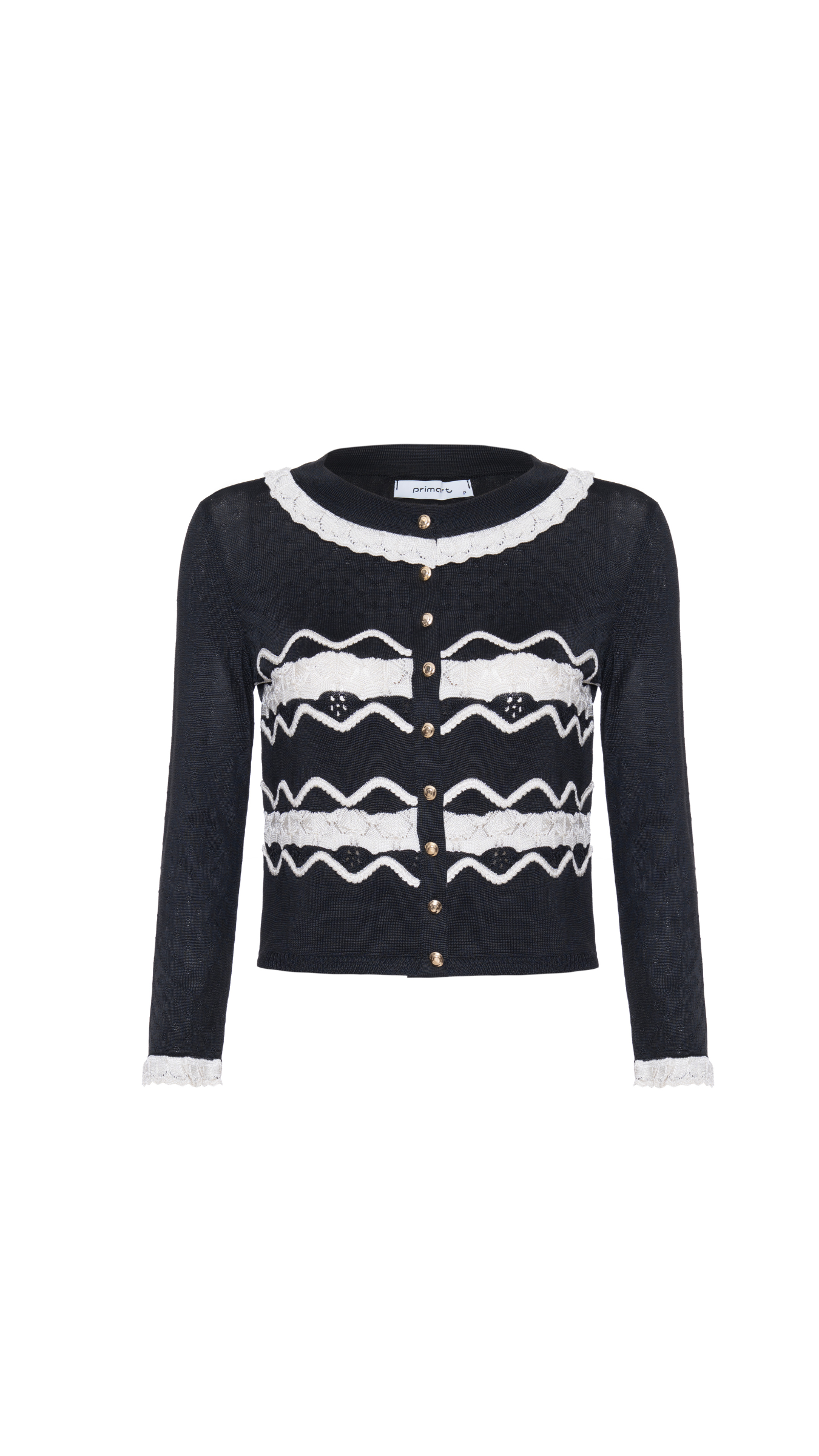 Cardigan babados Eloise - Preto