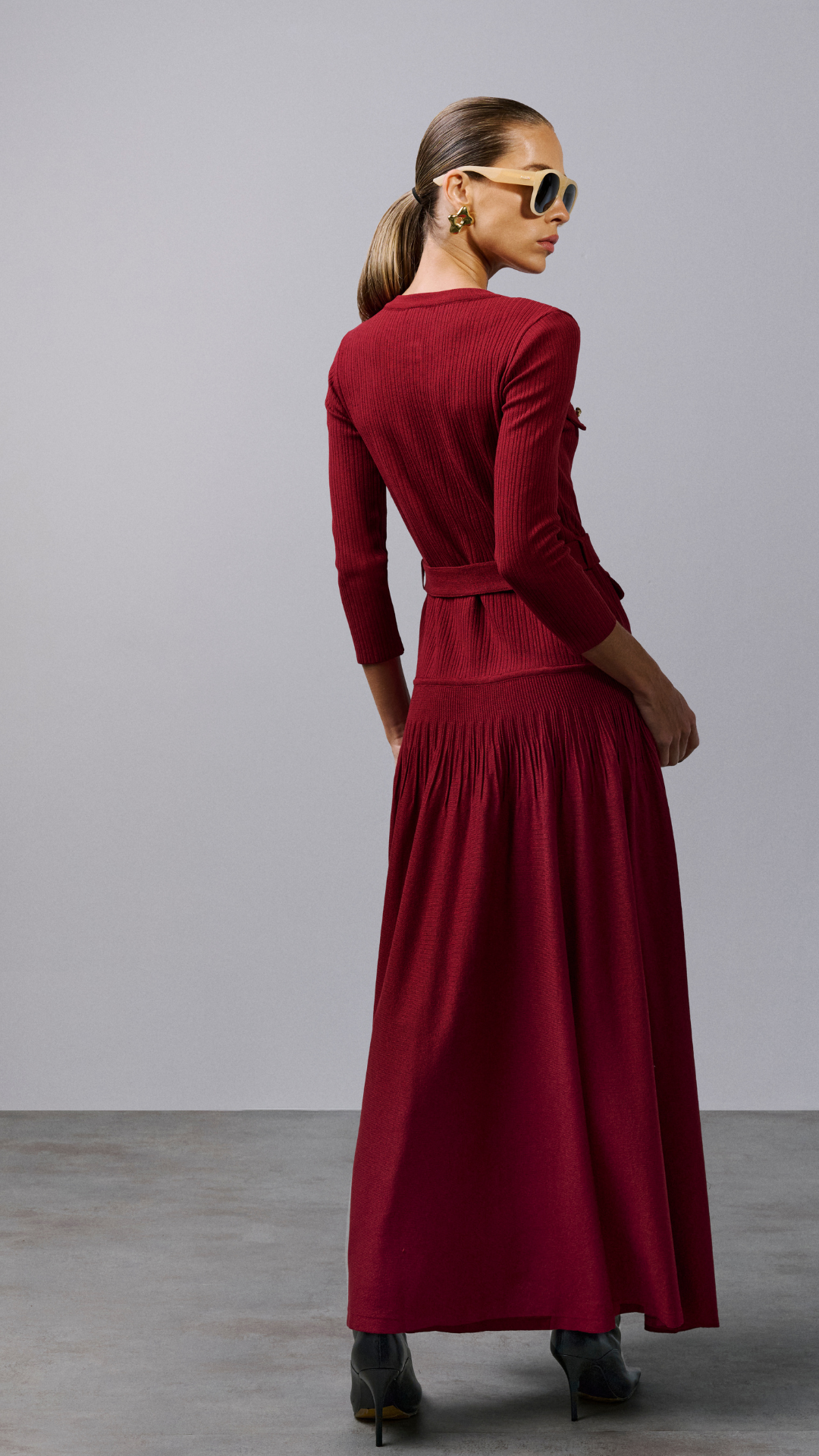 Vestido com botões Tina - Cranberry 