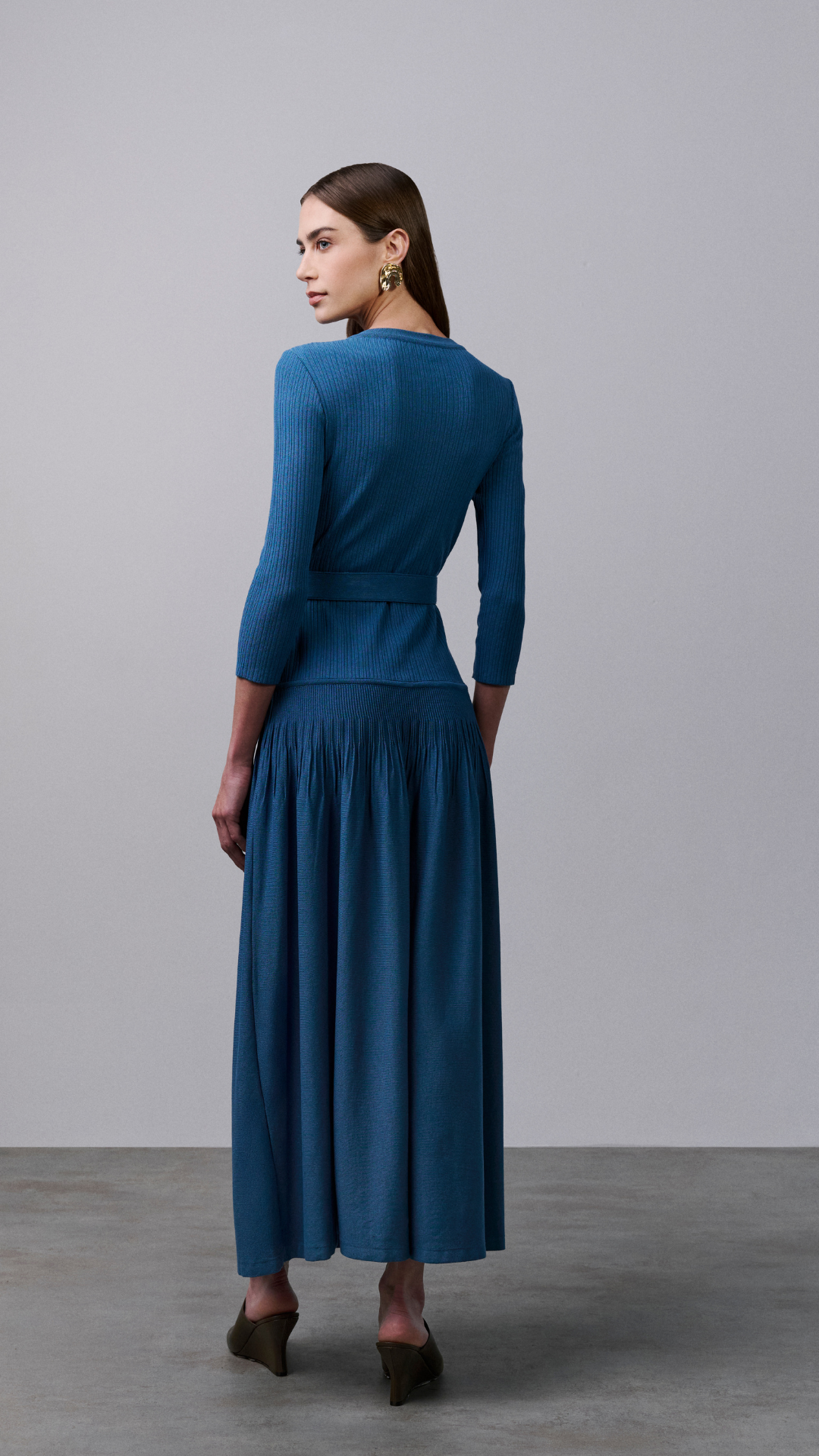 Vestido com botões Tina - Steal Blue 