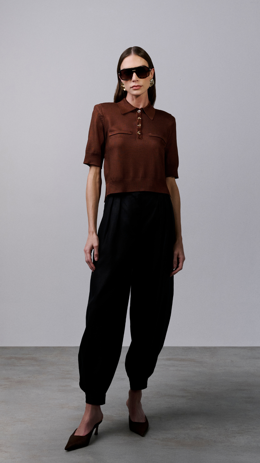 Blusa polo Alex - Chocolate Quente