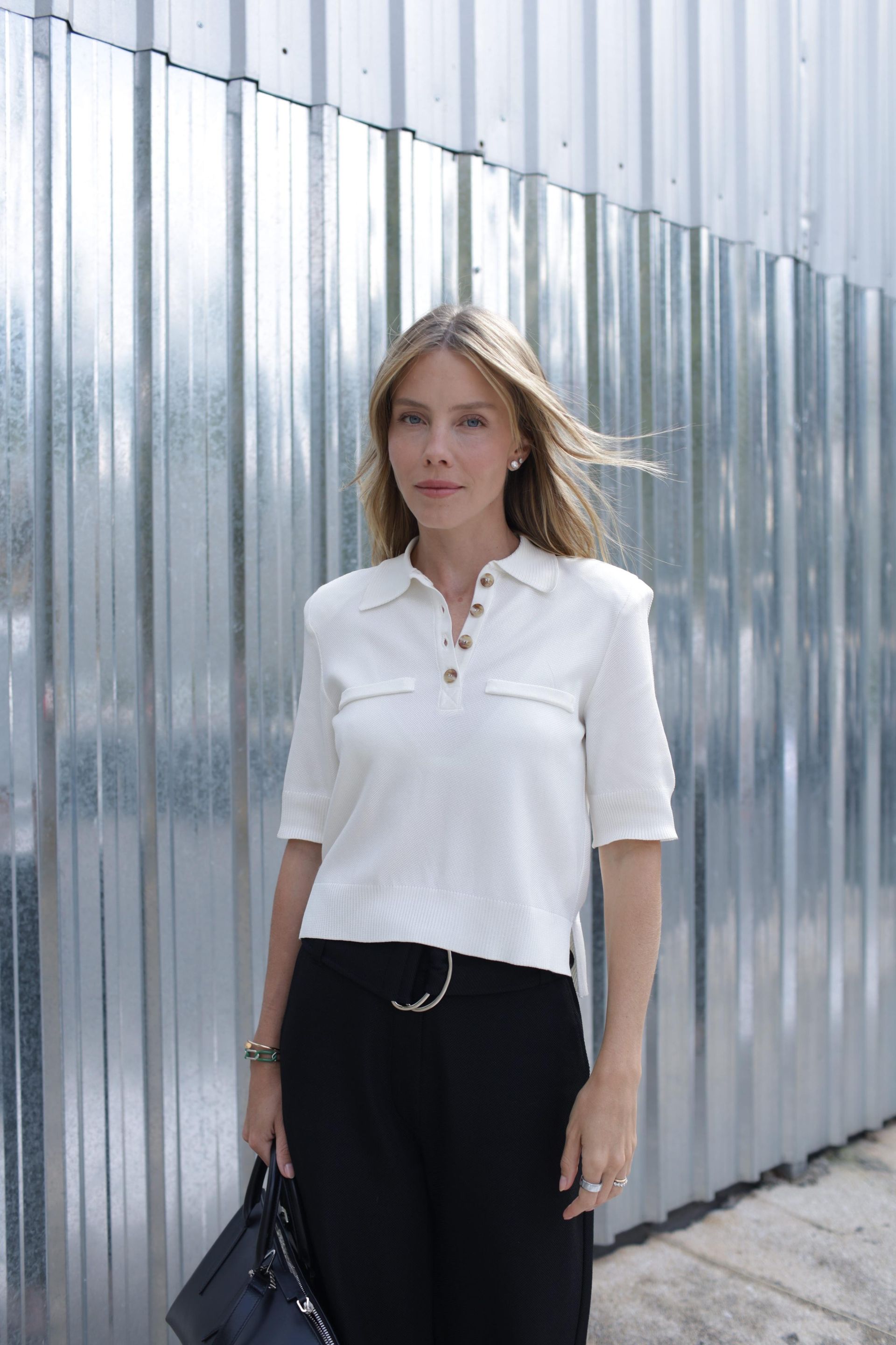 Blusa polo Alex - Off White 