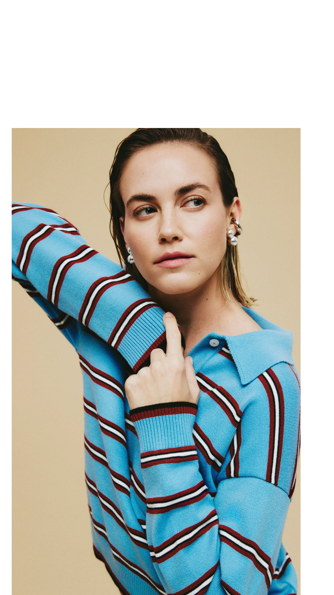 Blusa listrada Kendal - Vintage Blue 