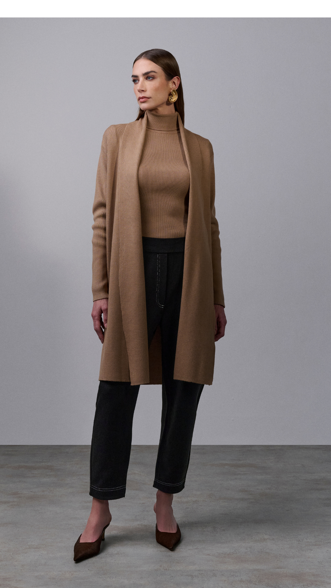 Cardigan longo Madalena - Camel