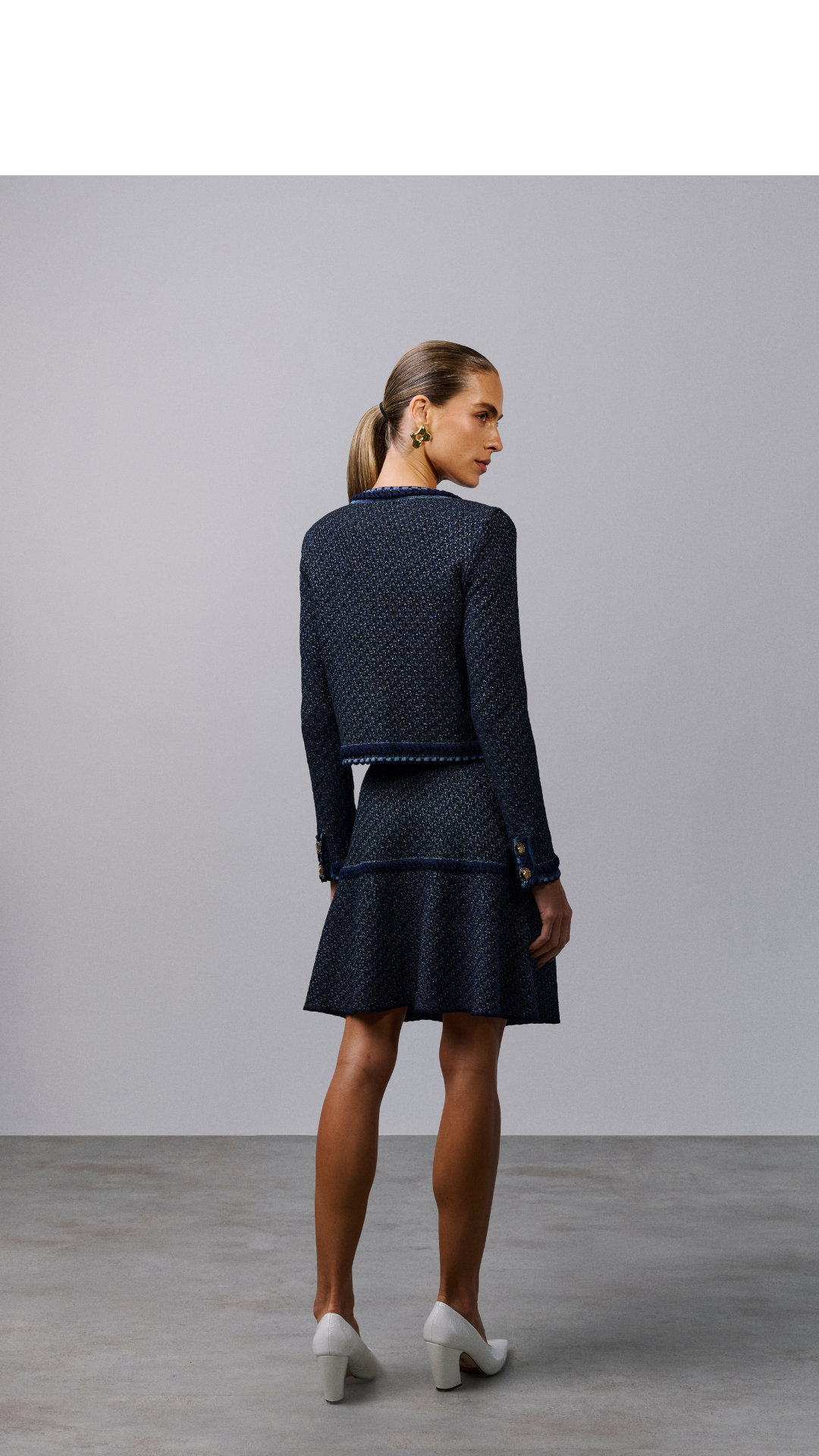 Saia tweed Filipa - Classic Navy 