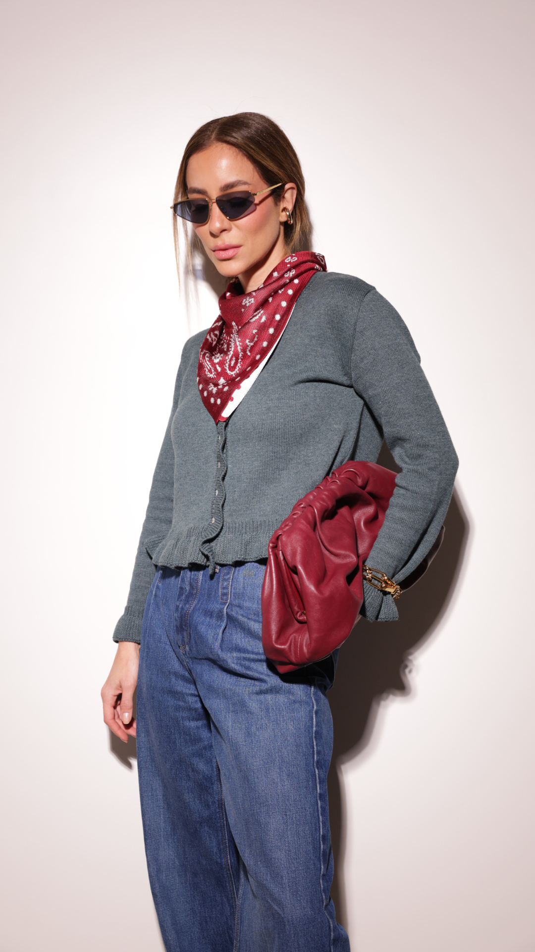 Cardigan babados na barra Mia - Dark Florest