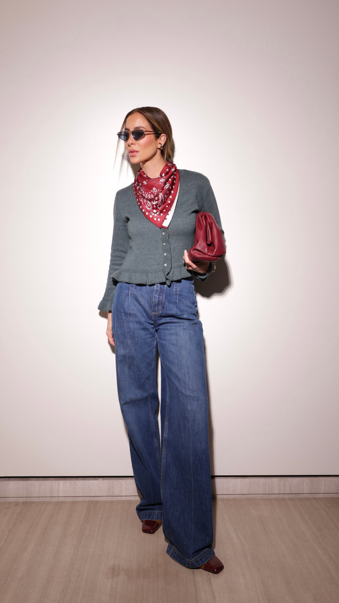 Cardigan babados na barra Mia - Dark Florest