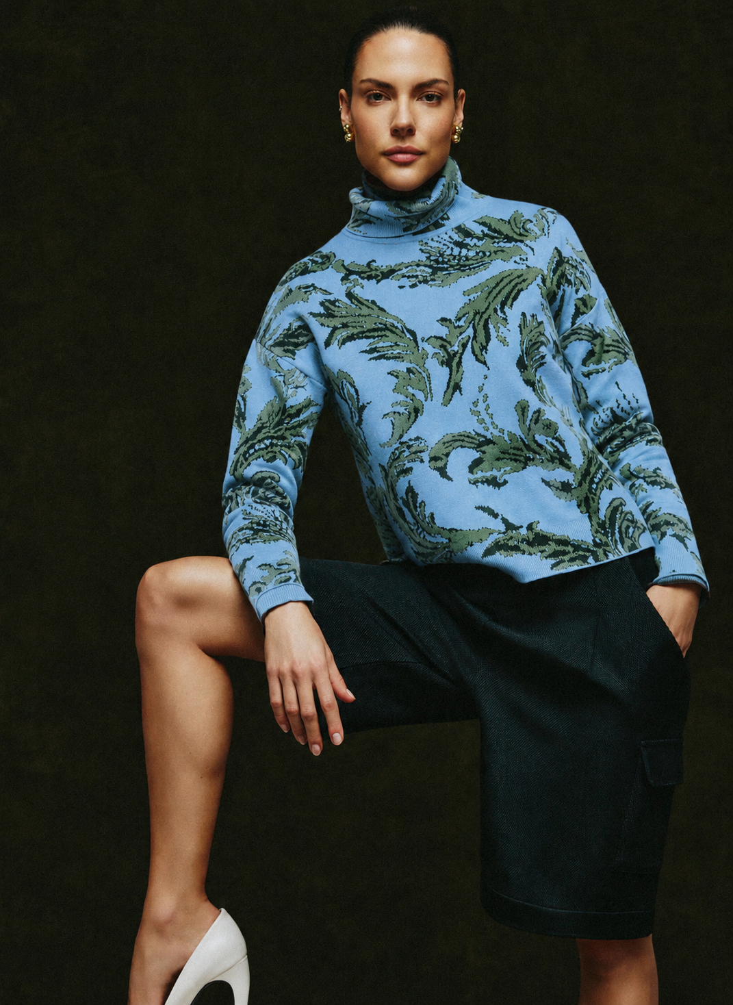 Blusa com flores Robin - Vintage Blue 