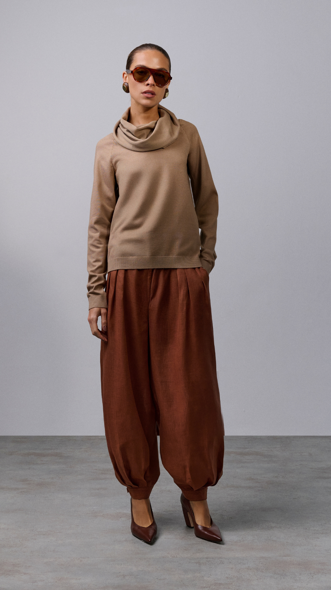 Blusa gola boba Lucy - Camel