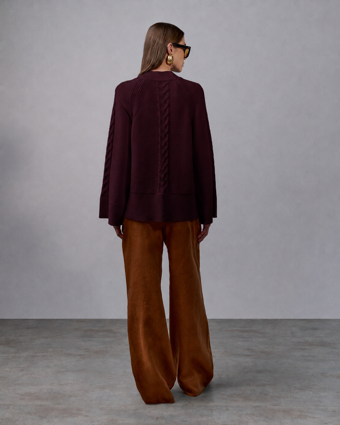 Blusa de trança Harper - Vino