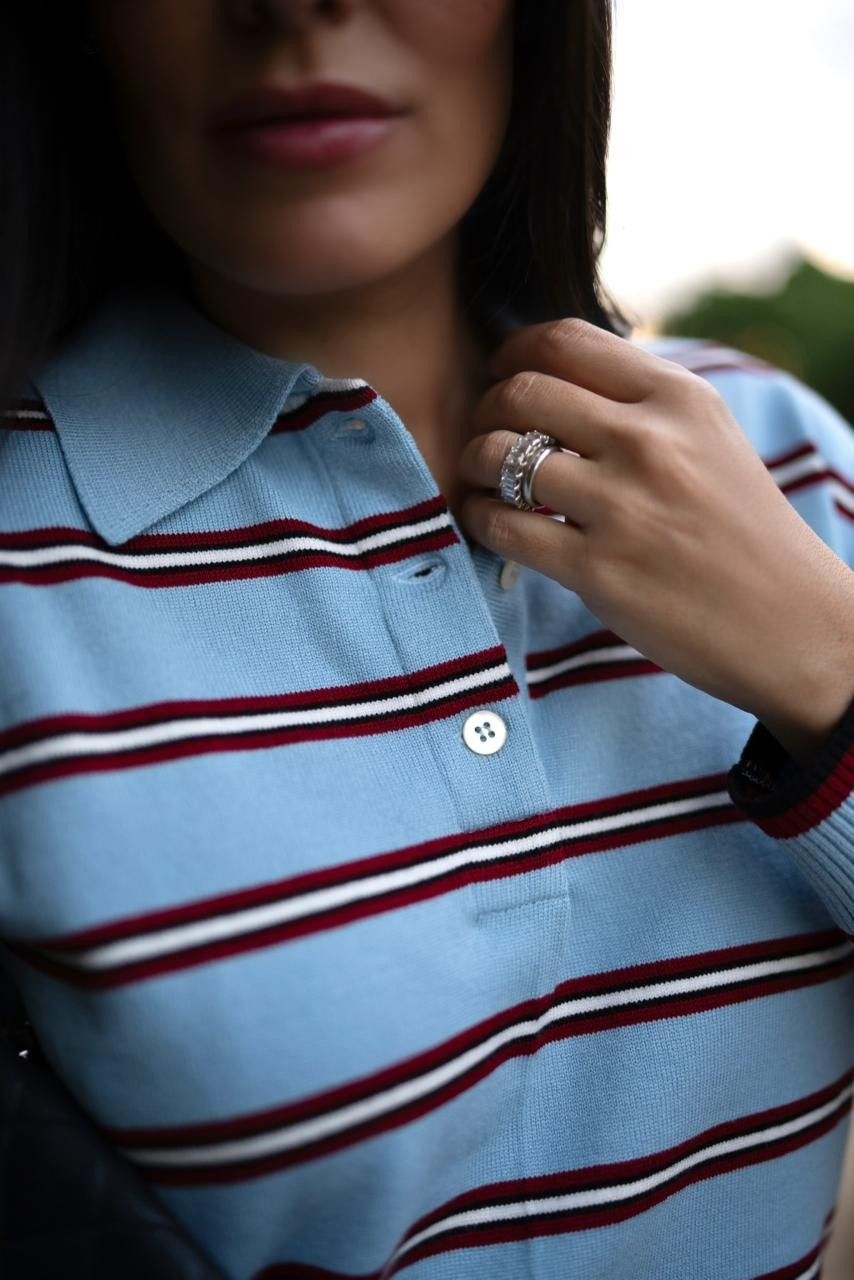 Blusa listrada Kendal - Vintage Blue 