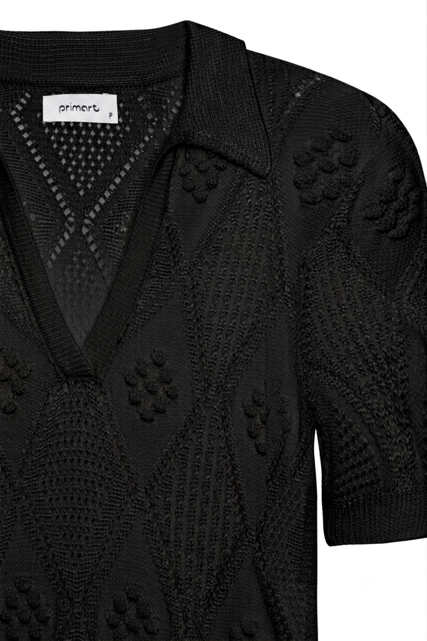 Blusa rendado polo Marta - Preto