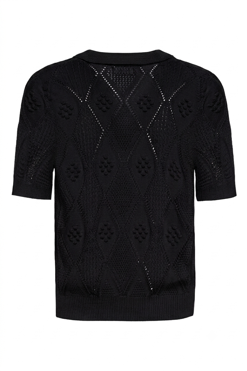 Blusa rendado polo Marta - Preto