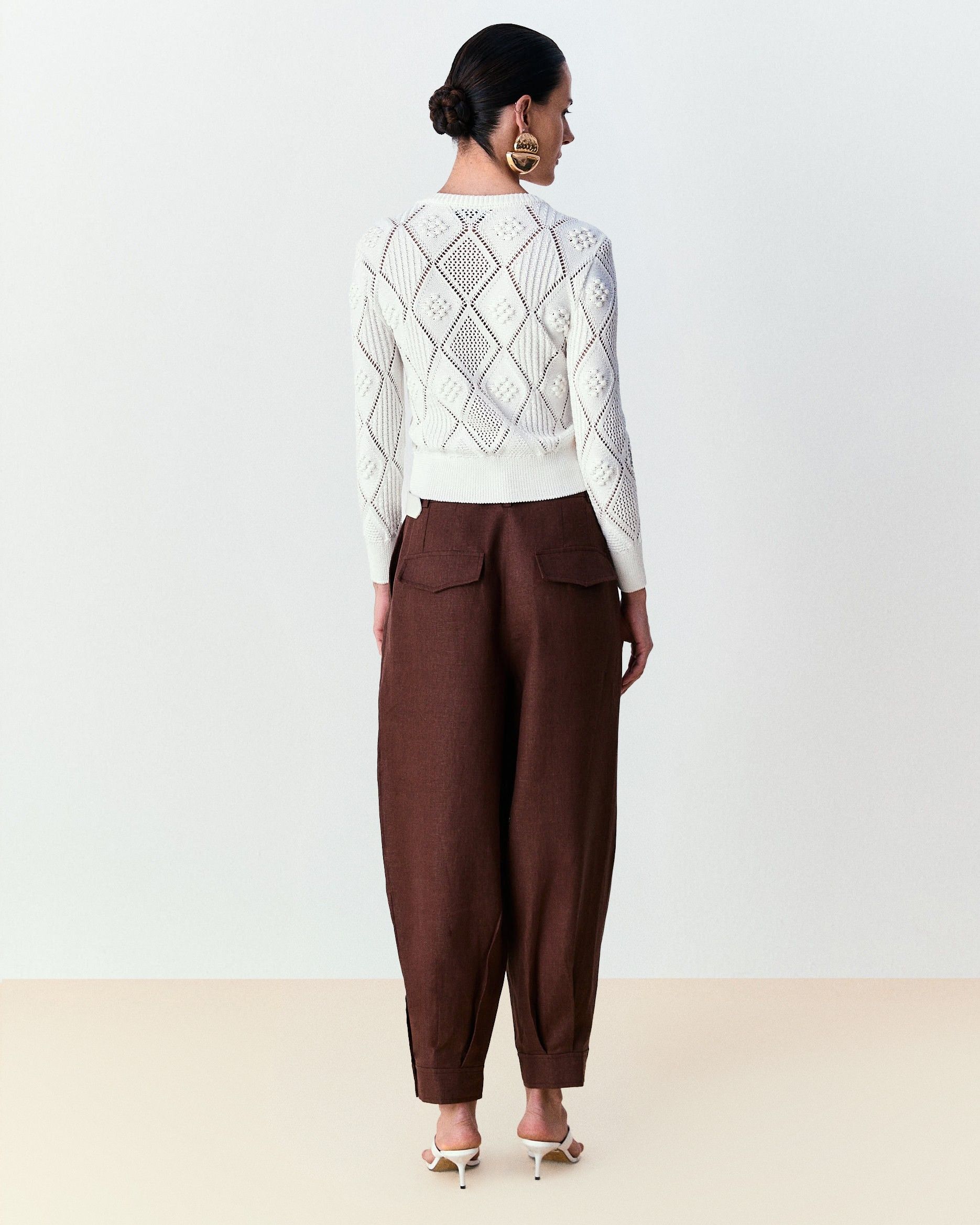 Cardigan rendado Marina - Off White