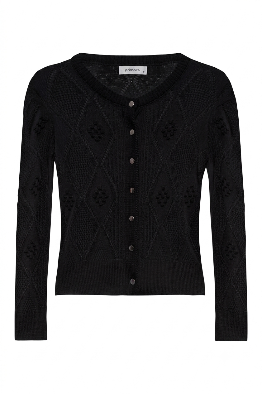 Cardigan rendado Marina - Preto