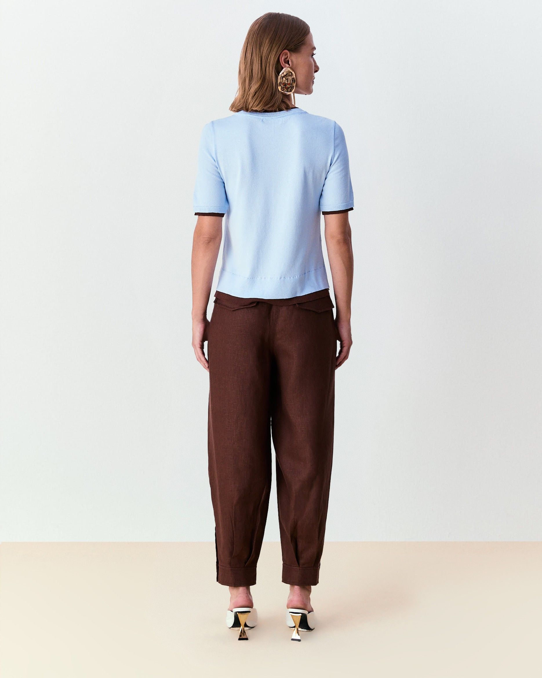 Blusa Maya - Sky Blue/Expresso