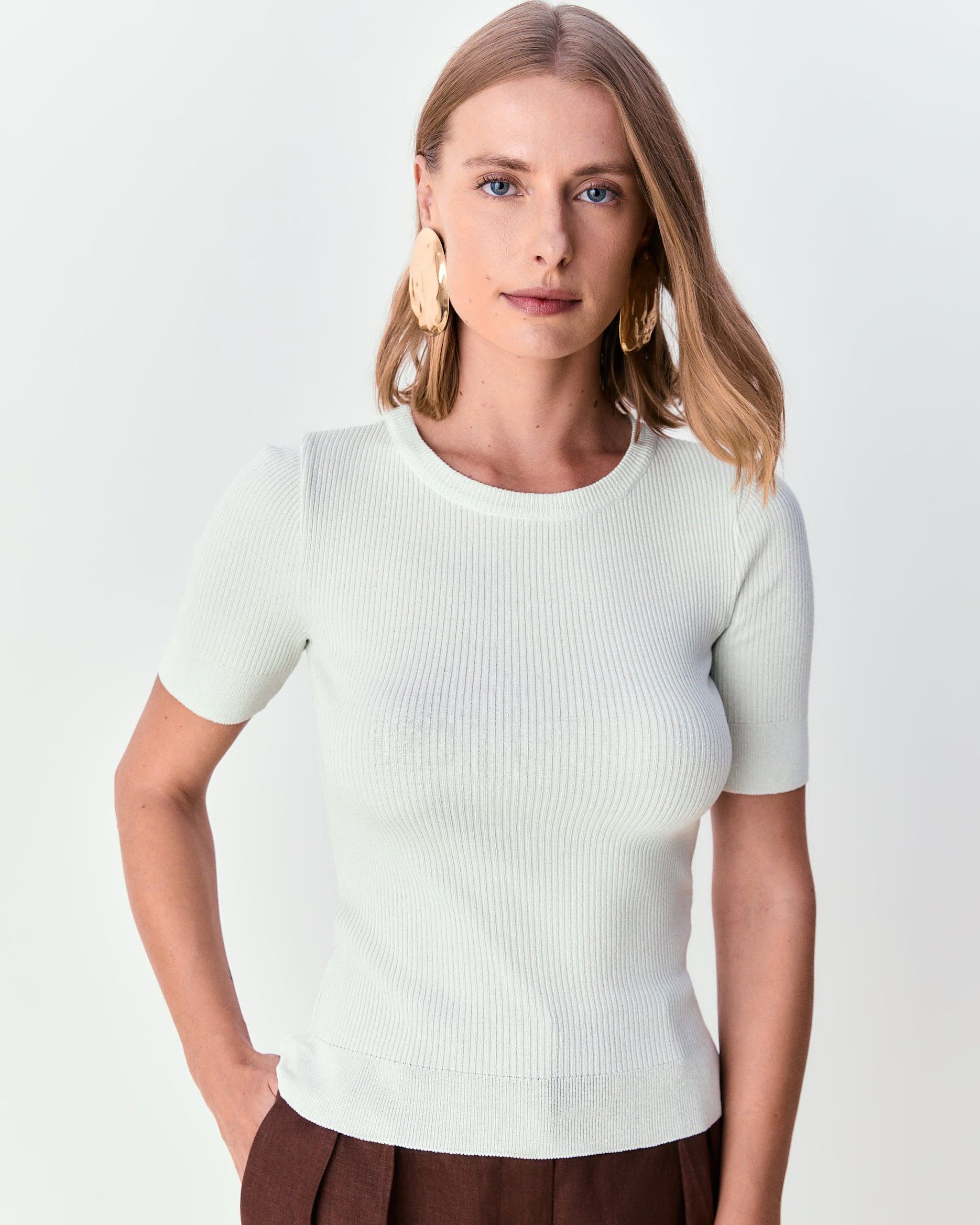 Blusa canelada Tatiana - Mint 