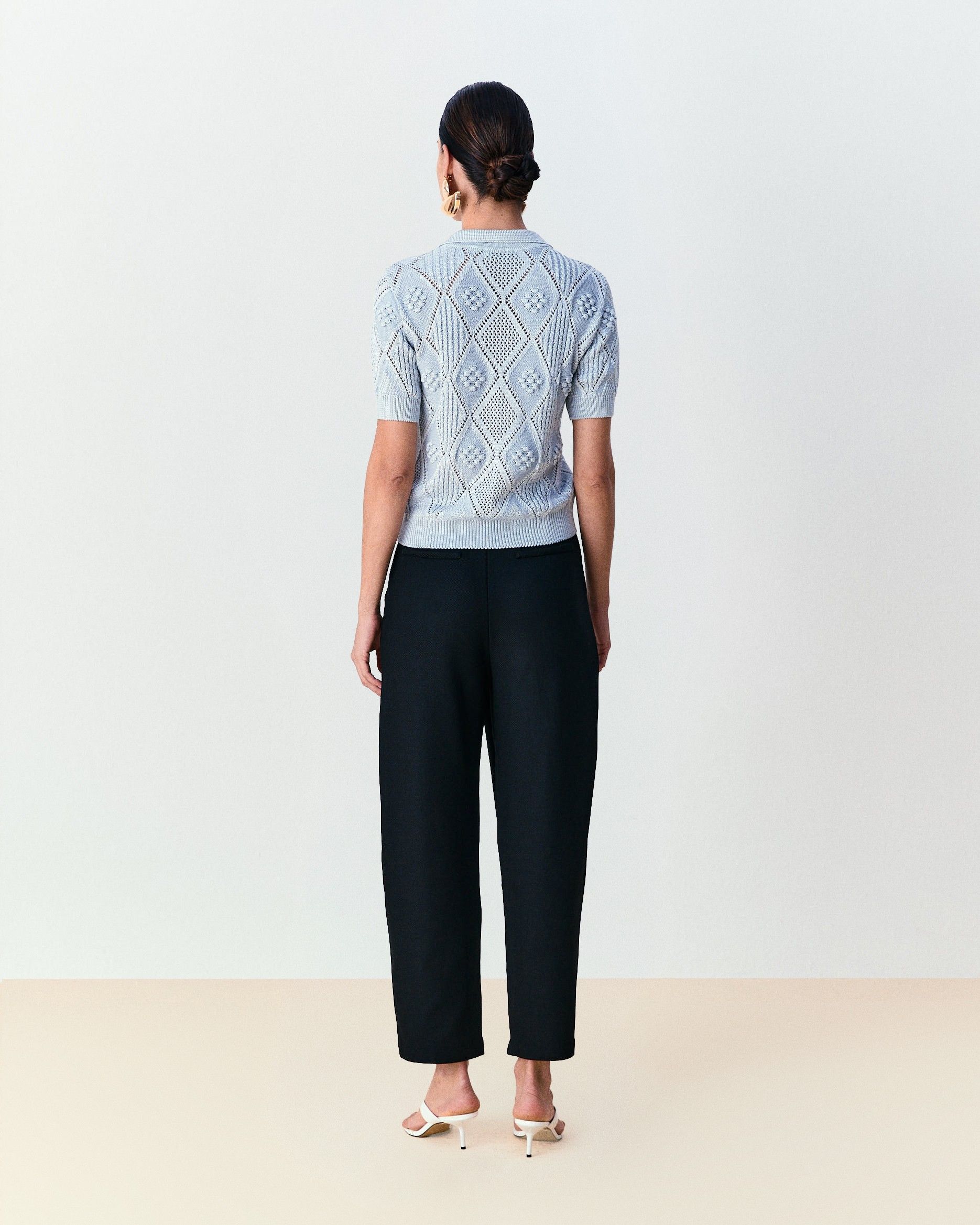 Blusa rendado polo Marta - Ice Blue