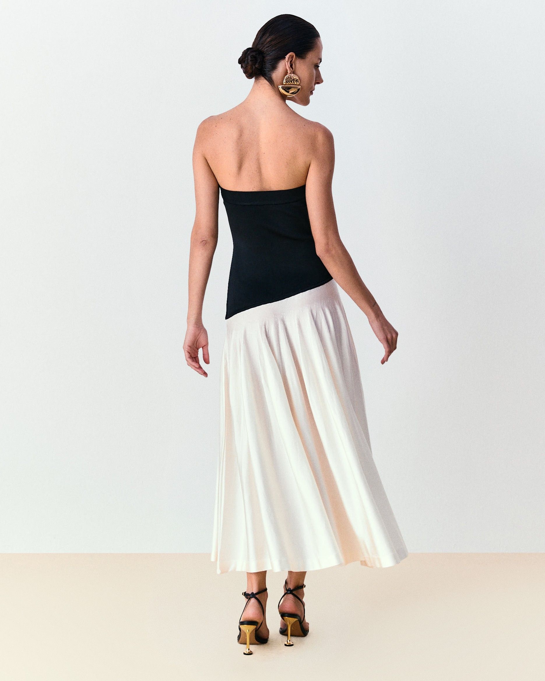 Vestido duas cores Margot - Preto e Off White