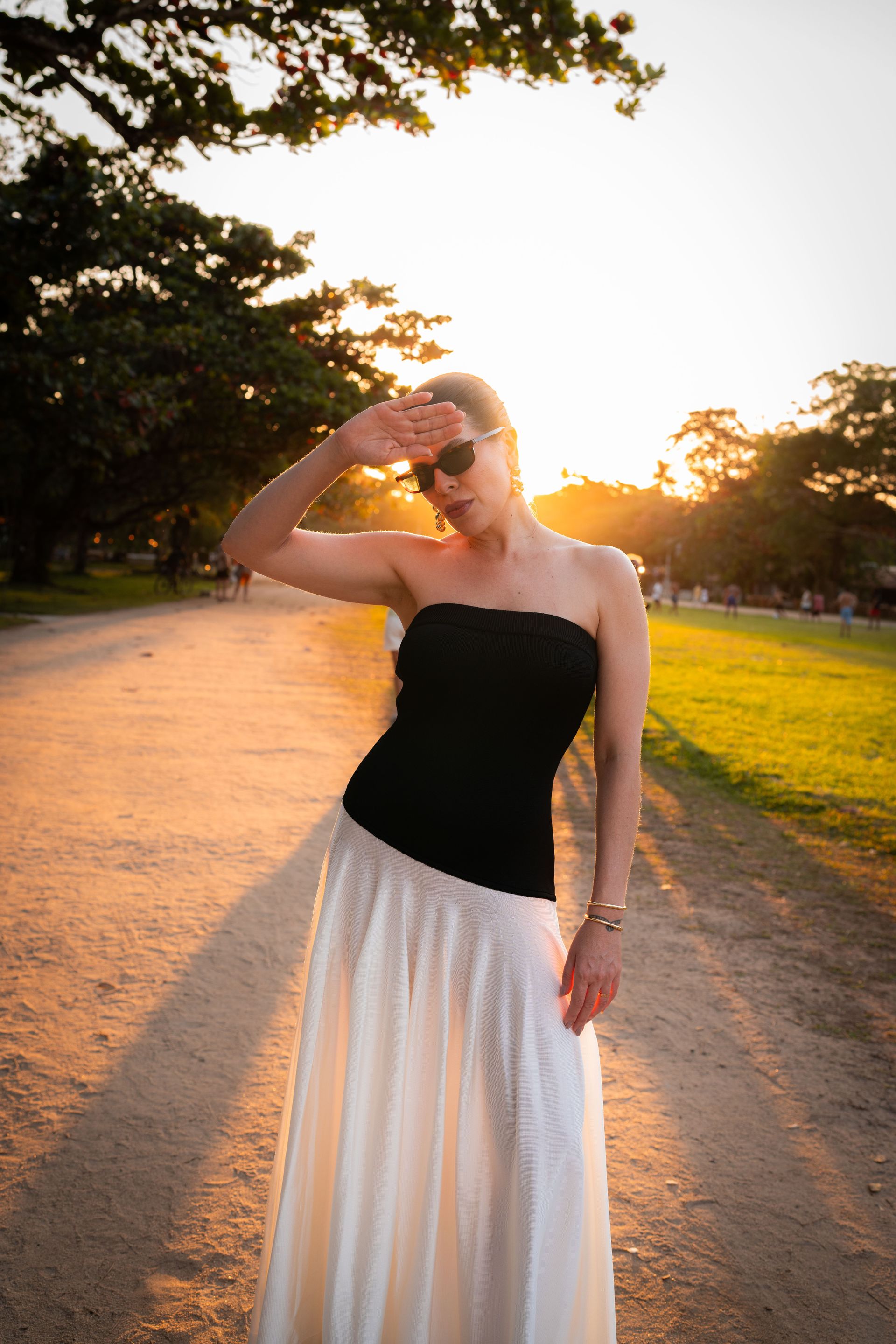 Vestido duas cores Margot - Preto e Off White