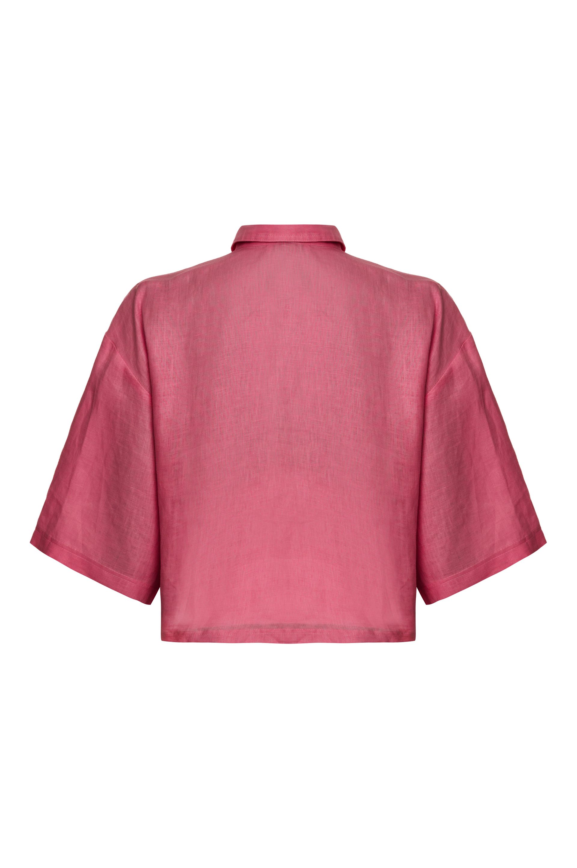 Camisa de linho Brenda - Rosa Kiraz 