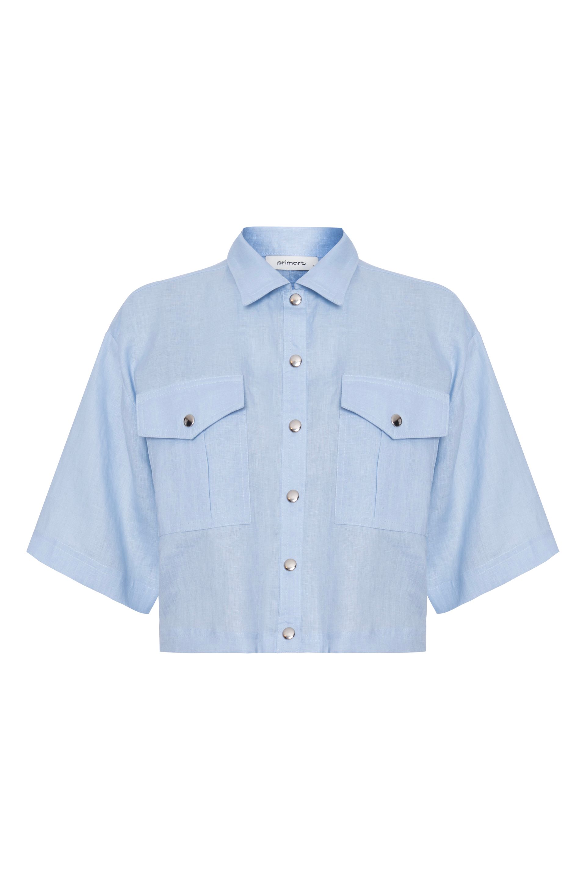 Camisa de linho Brenda - Ice Blue