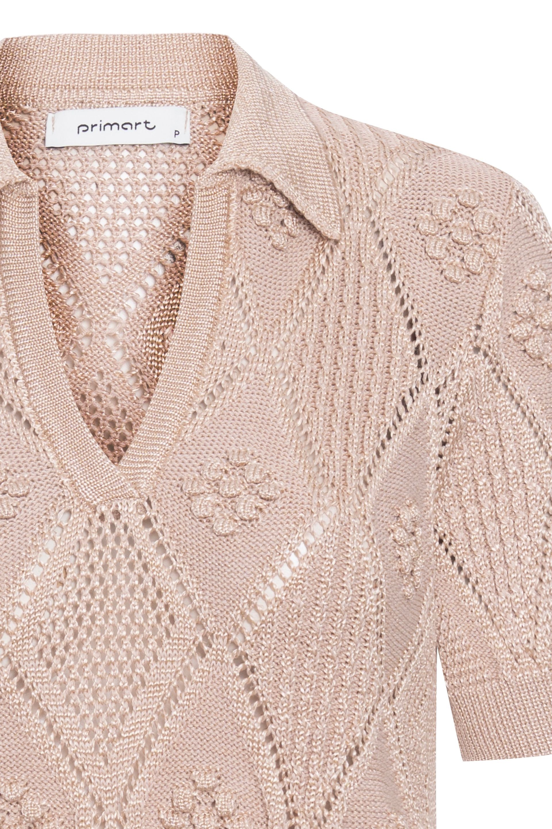 Blusa rendado polo Marta - Bege Mescla