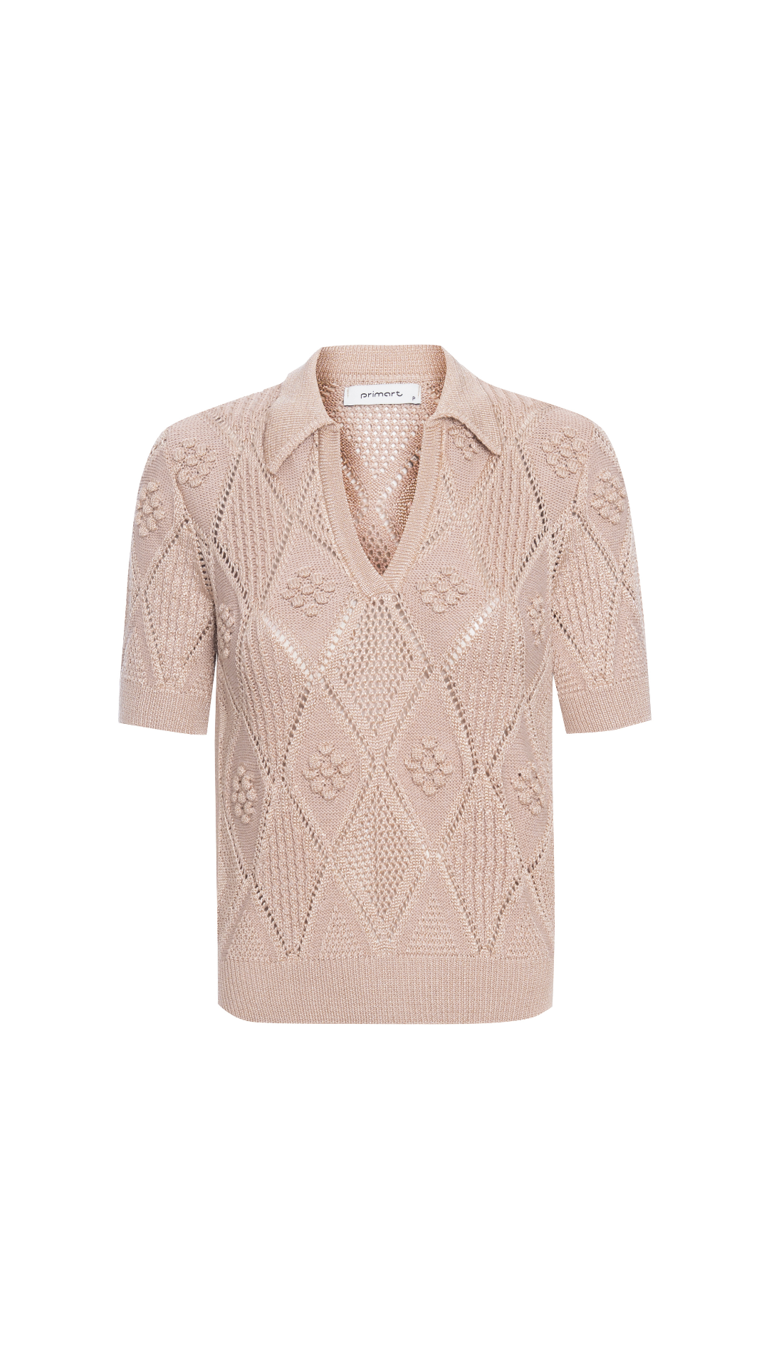 Blusa rendado polo Marta - Bege Mescla