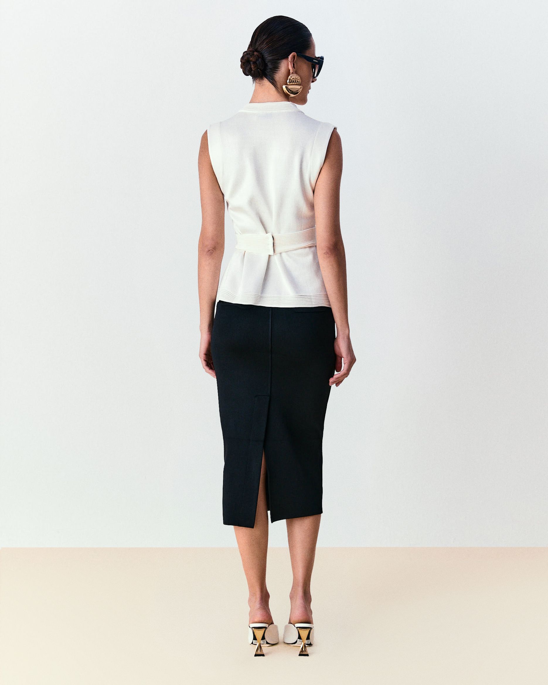 Blusa com cinto Denise - Off White
