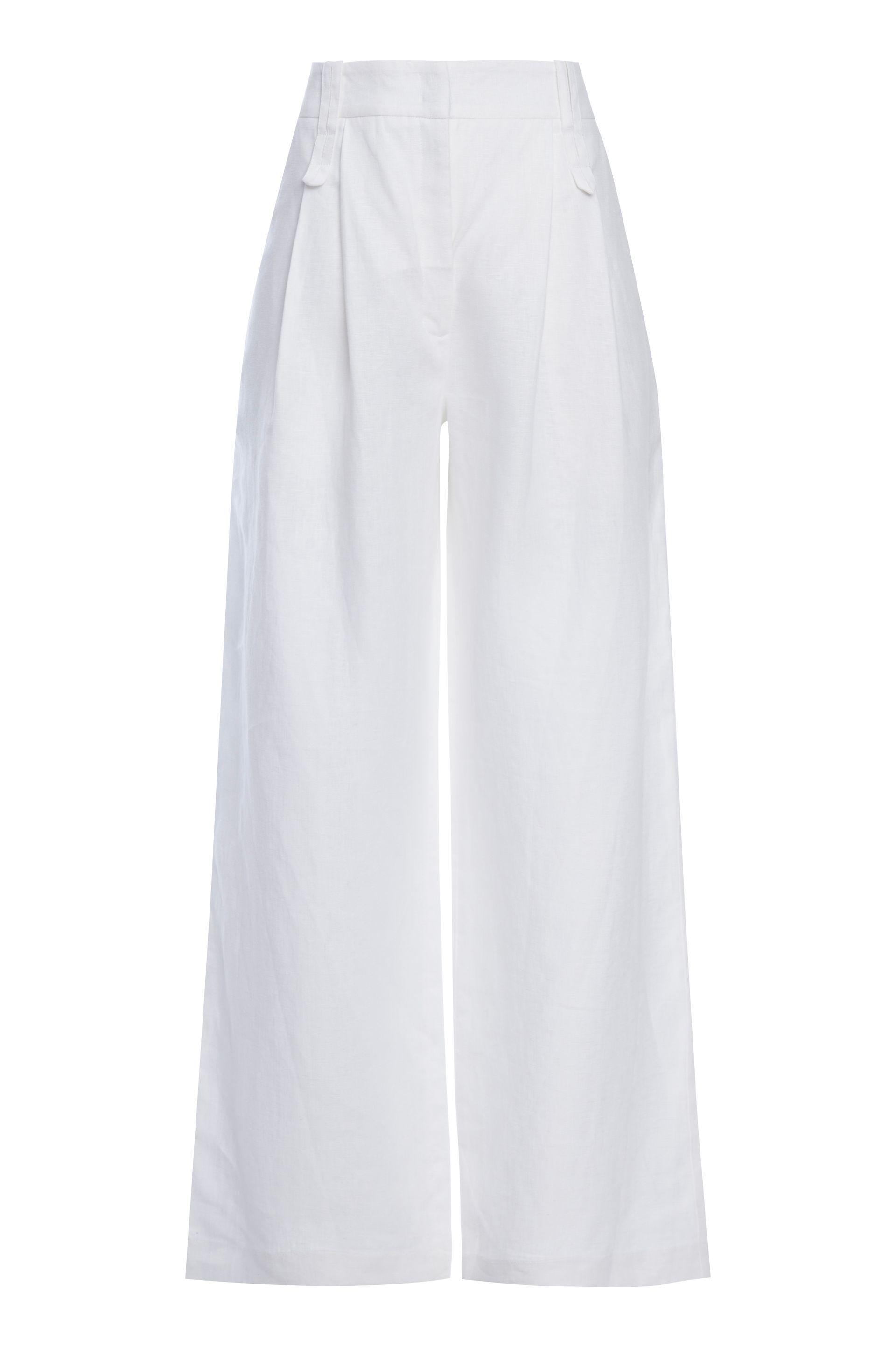 Calça pantalona de linho Elisabete  - Off White
