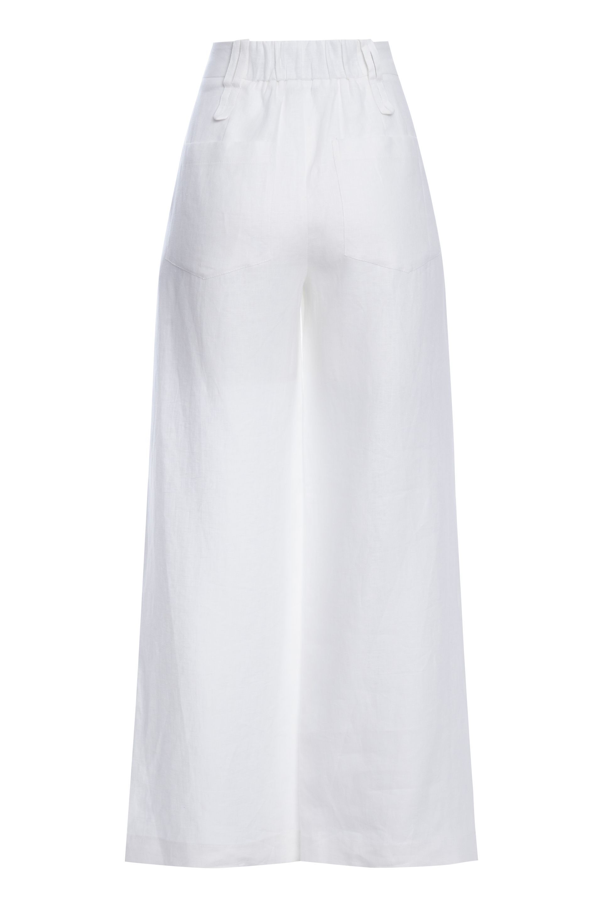 Calça pantalona de linho Elisabete  - Off White