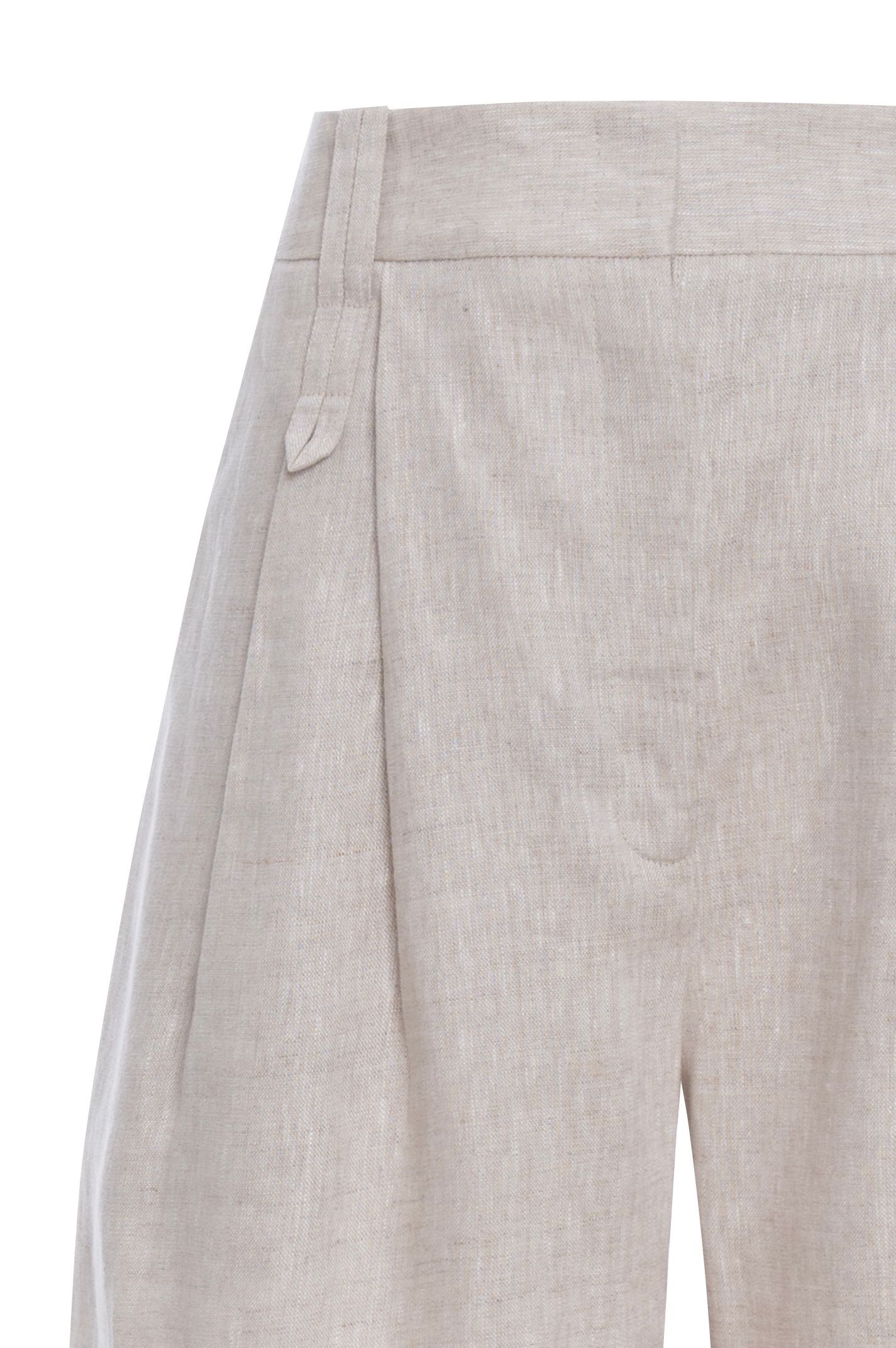 Calça pantalona de linho Elisabete  - Natural 