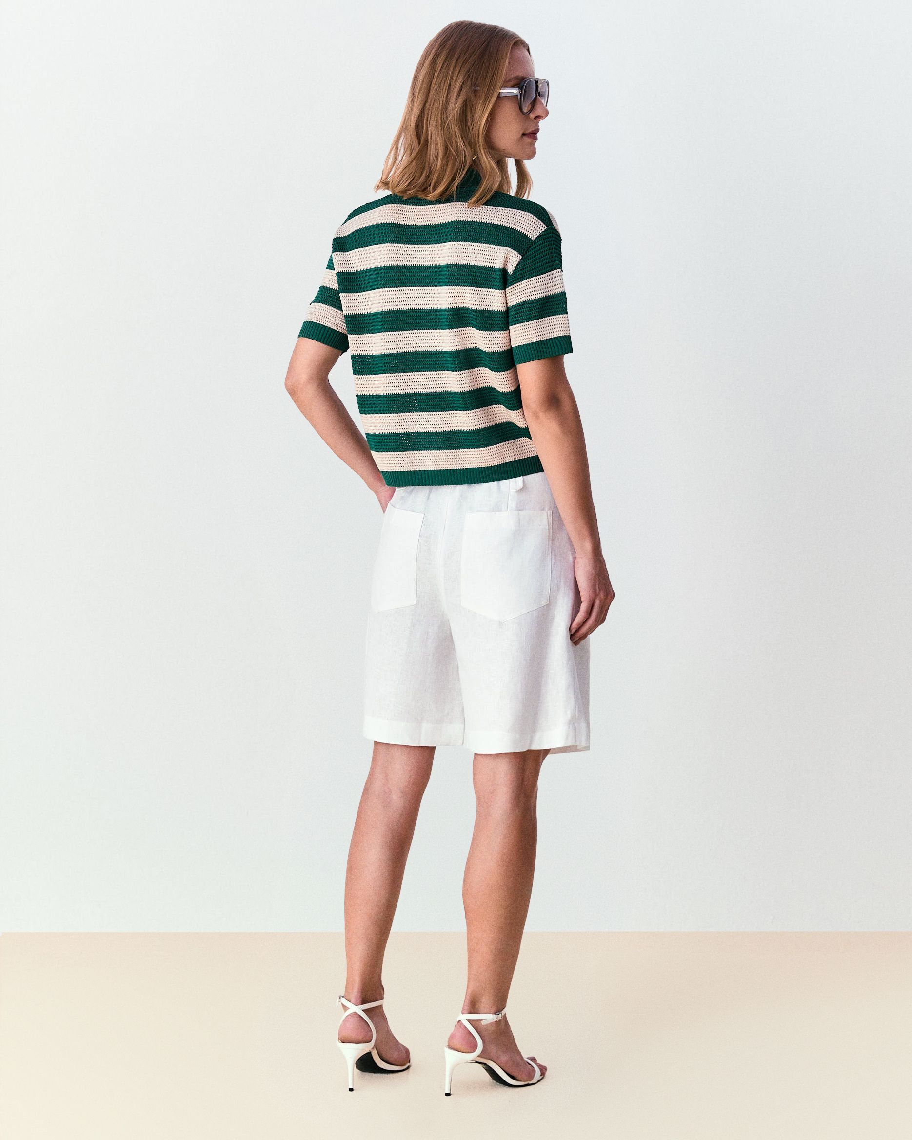 Bermuda de linho Leila - Off White