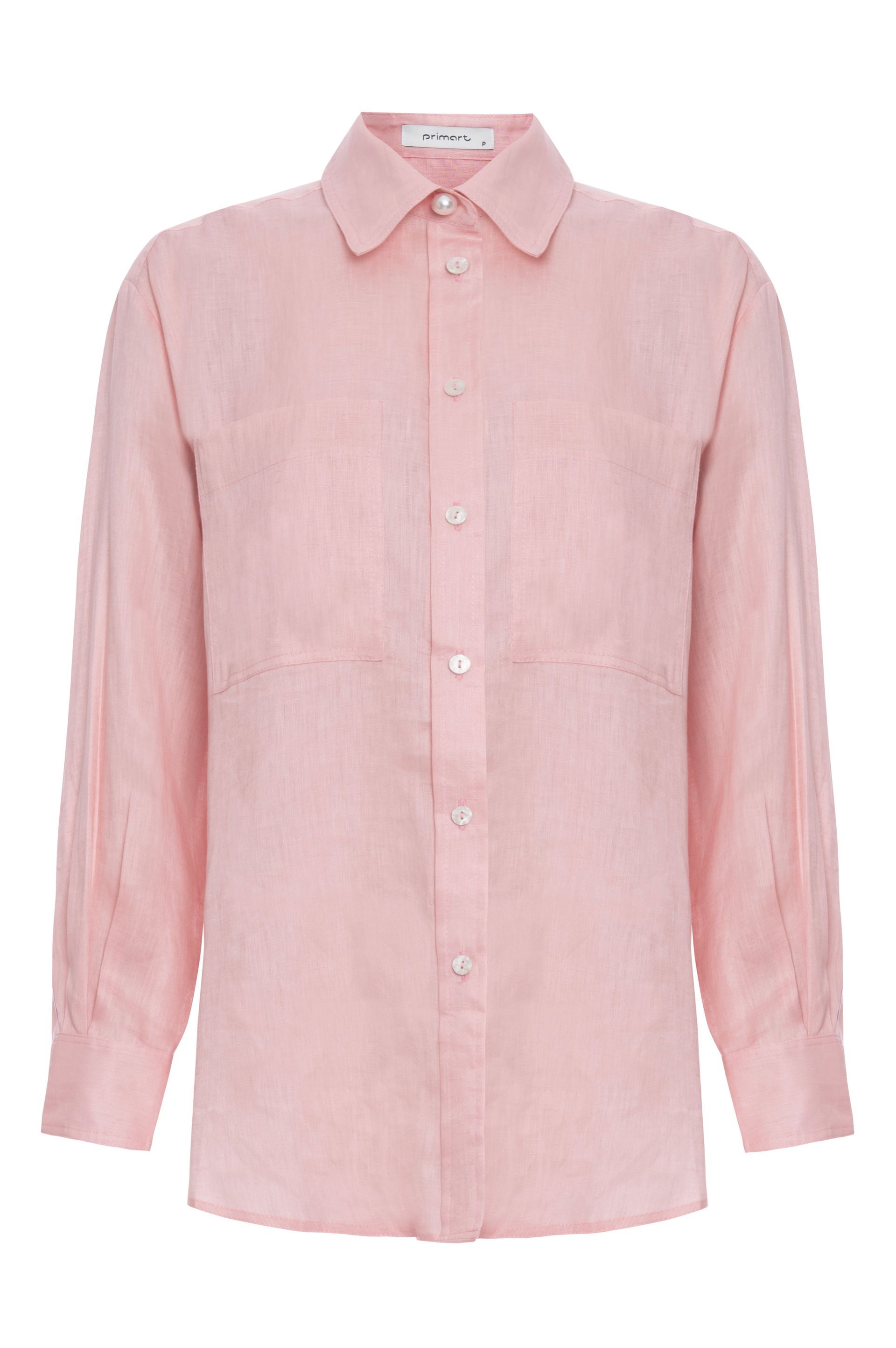 Camisa com bolso de linho Clau - Ballet