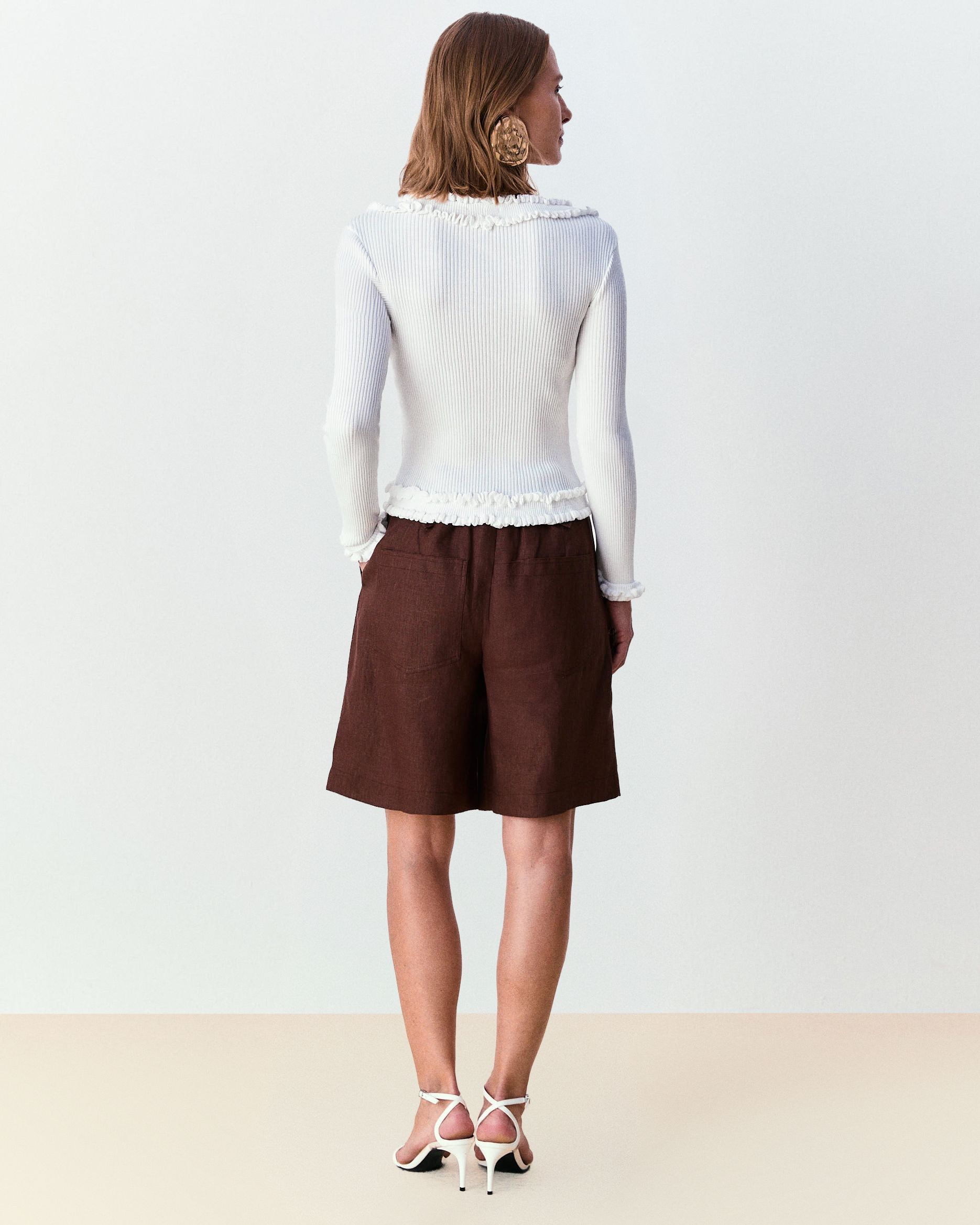 Cardigan babado Marie -  Off White 