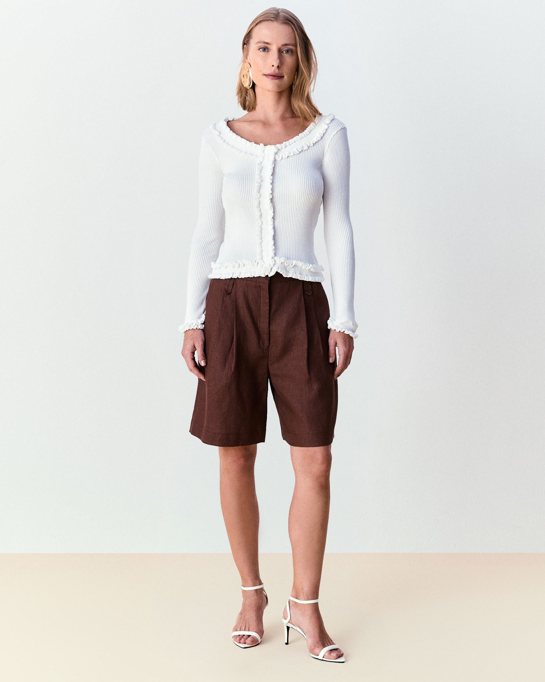 Cardigan babado Marie -  Off White 
