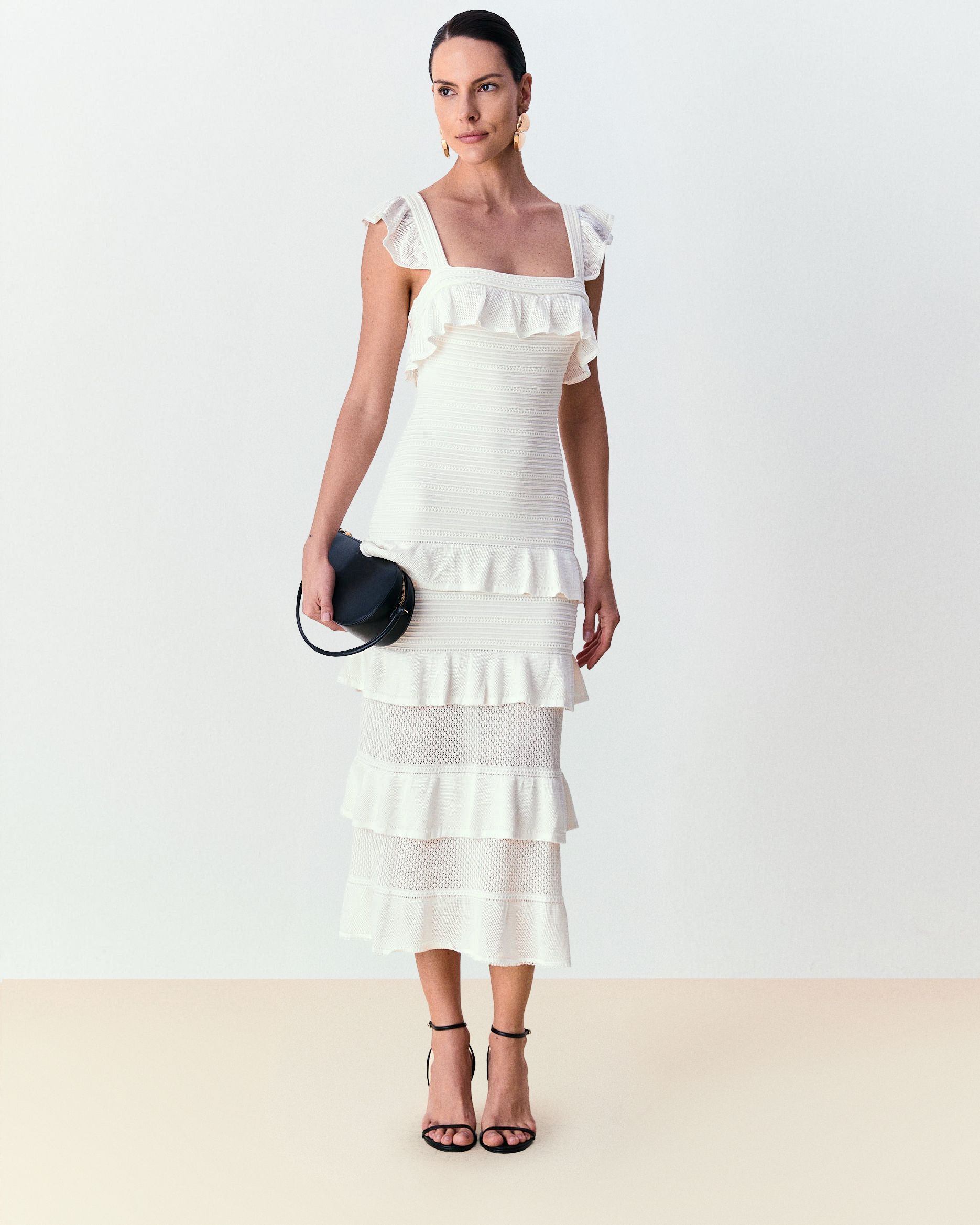 Vestido babado Bel - Off White