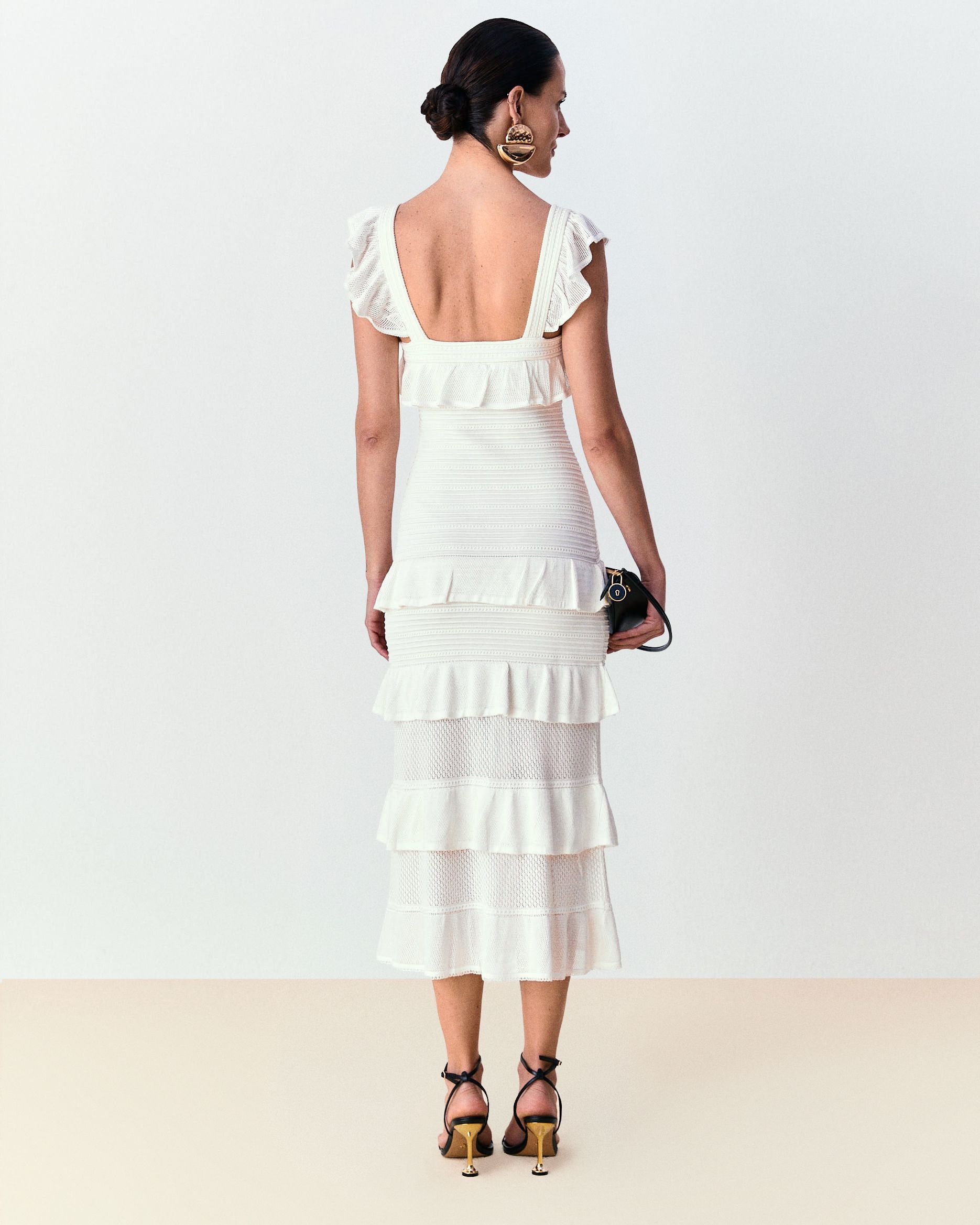 Vestido babado Bel - Off White