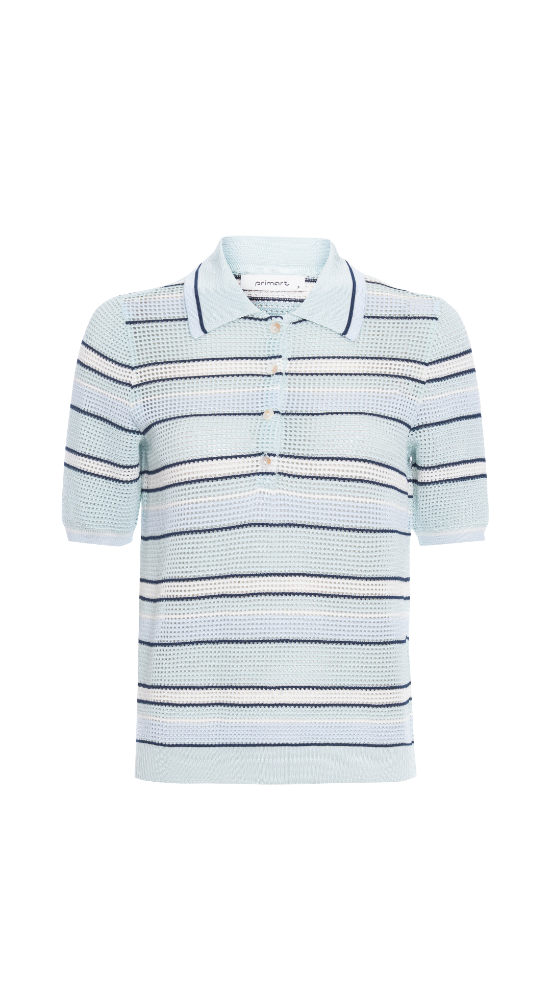 Blusa listrada gola polo Camila - Acqua