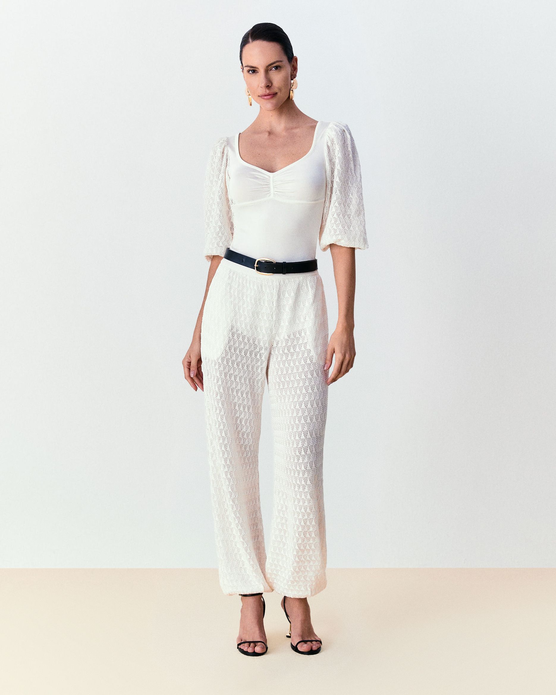 Calça rendada Renata - Off White