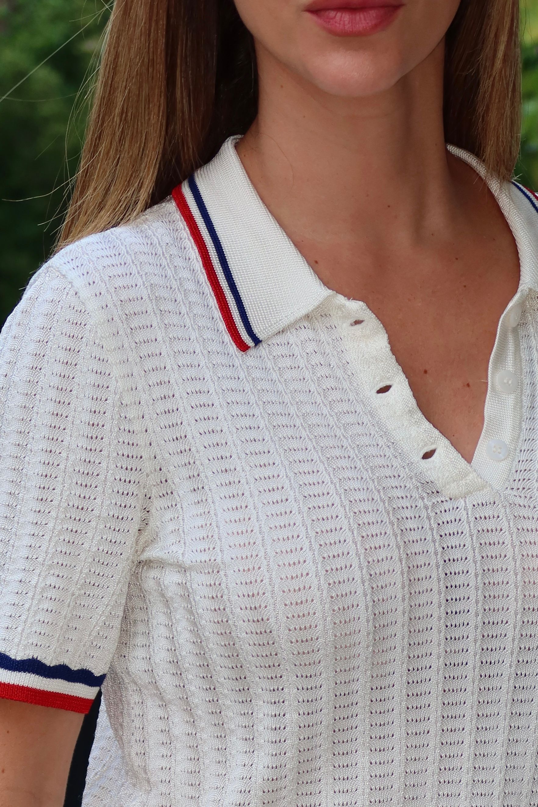 Blusa gola polo Pâmela - Off White