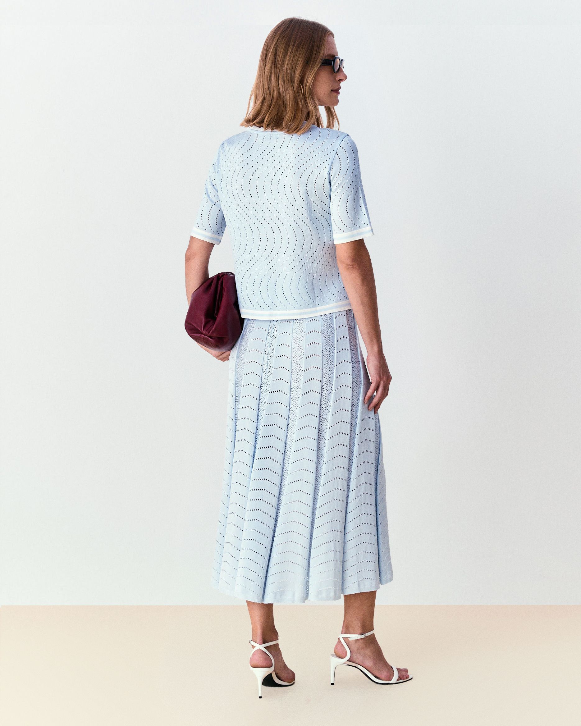 Saia midi Catarina - Ice Blue 