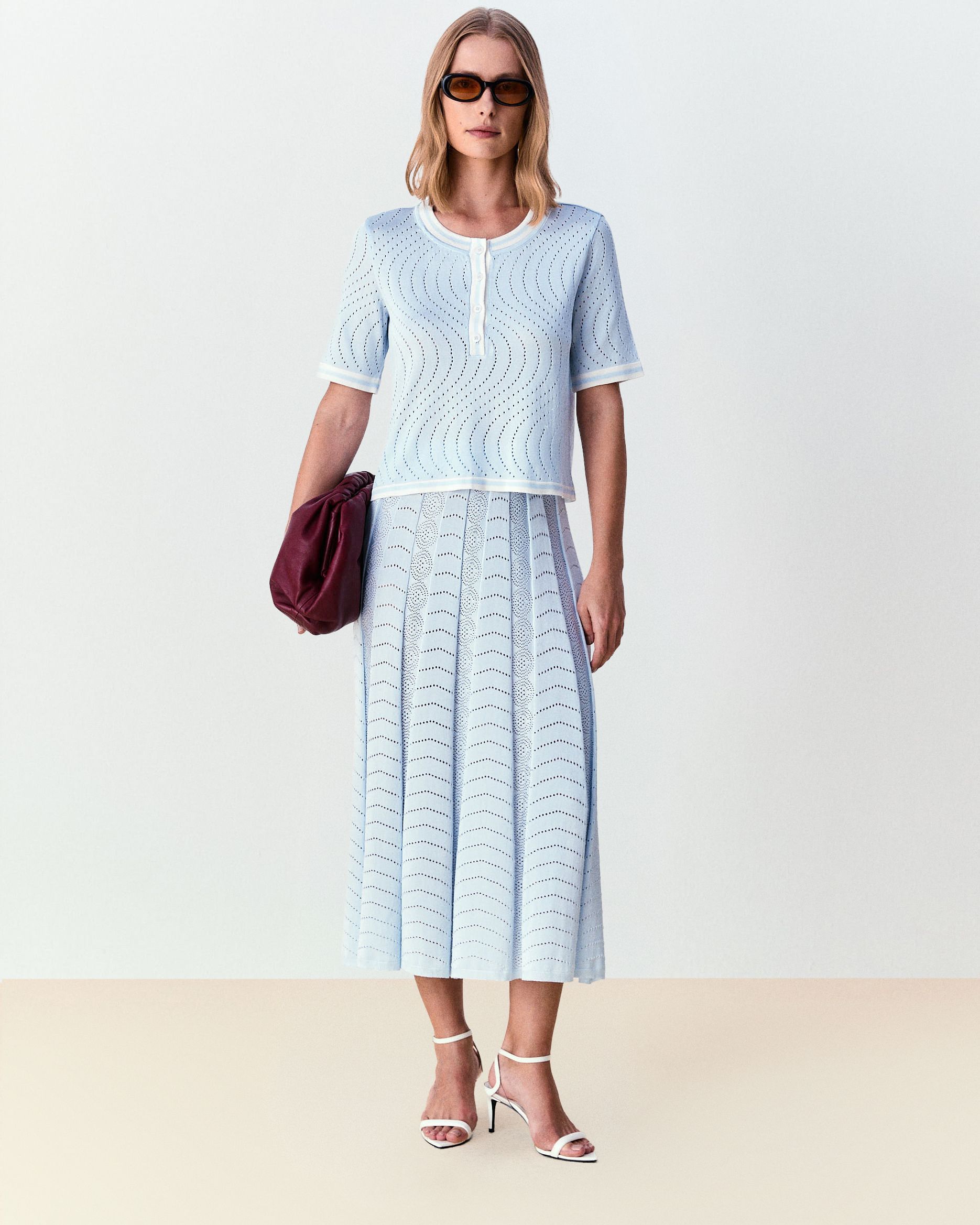 Saia midi Catarina - Ice Blue 