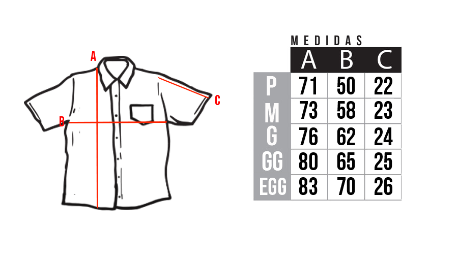 Medidas Camisa de Viscose 2025