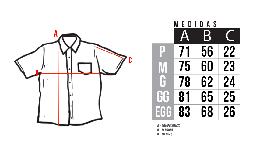 Medidas Camisa de Viscose 2025