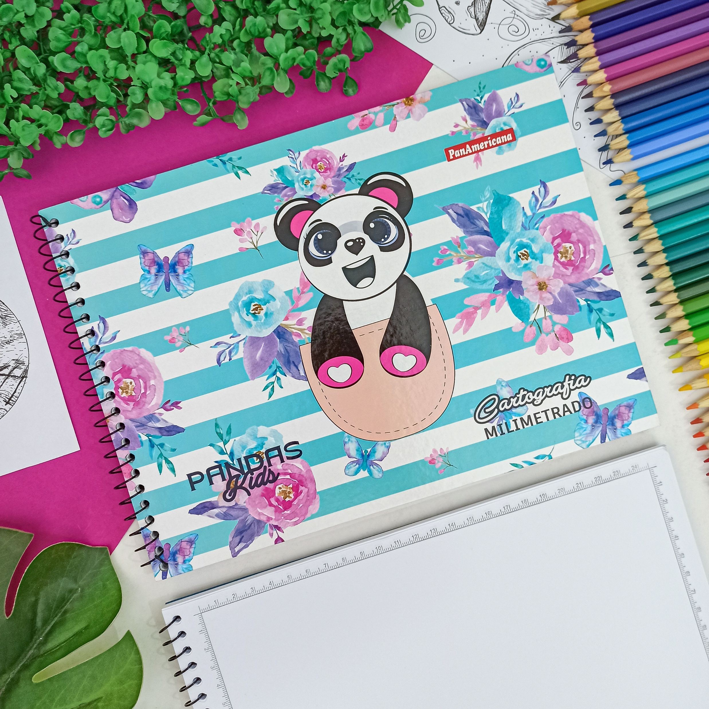 Caderno Cartografia & Desenho Panda Lovely Friend - Tilibra