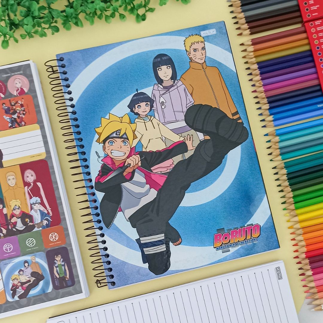 Caderno Boruto Filho Do Naruto Escolar 160 Folhas 10 Matéria