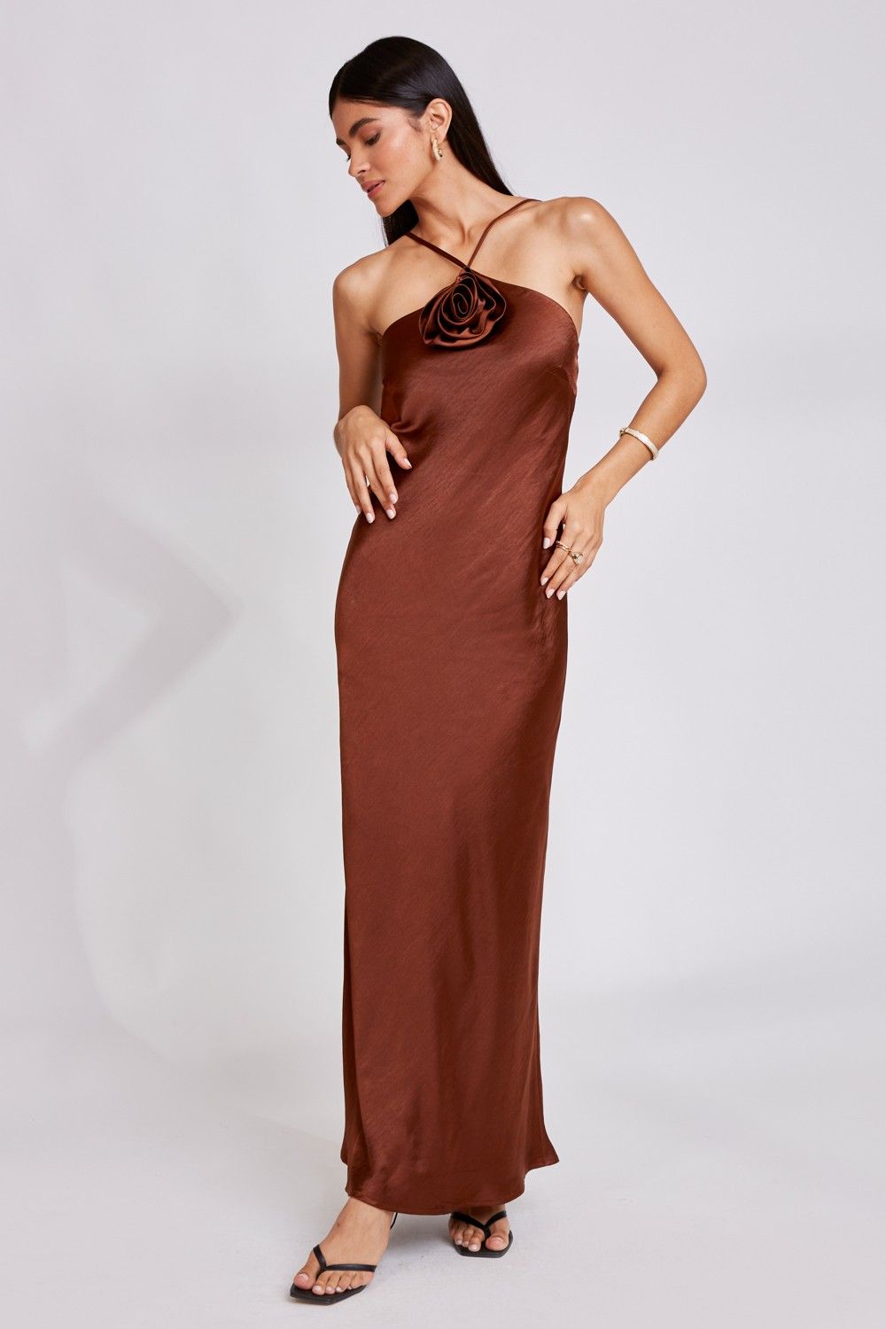 Vestido Cetim Rosa