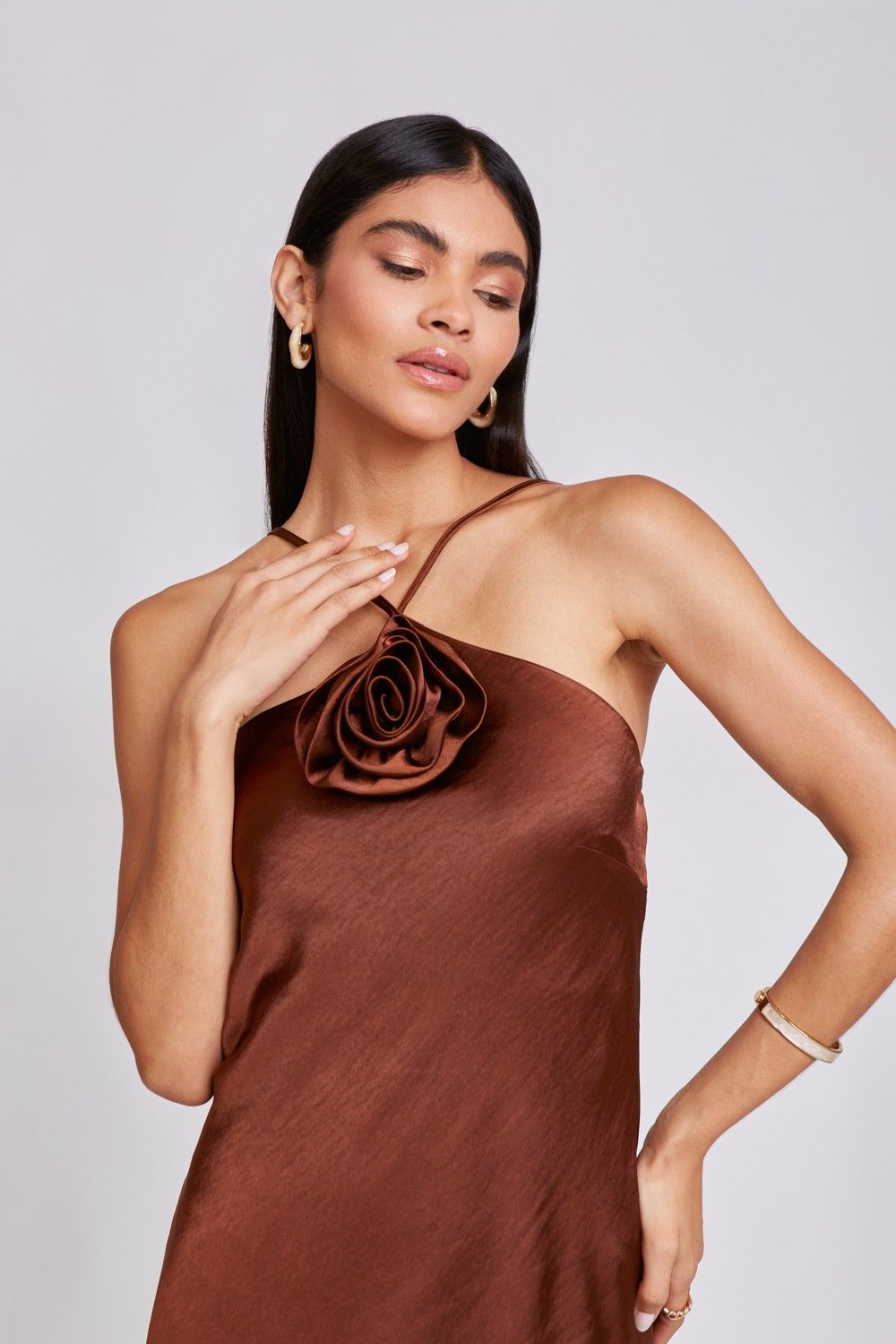 Vestido Cetim Rosa
